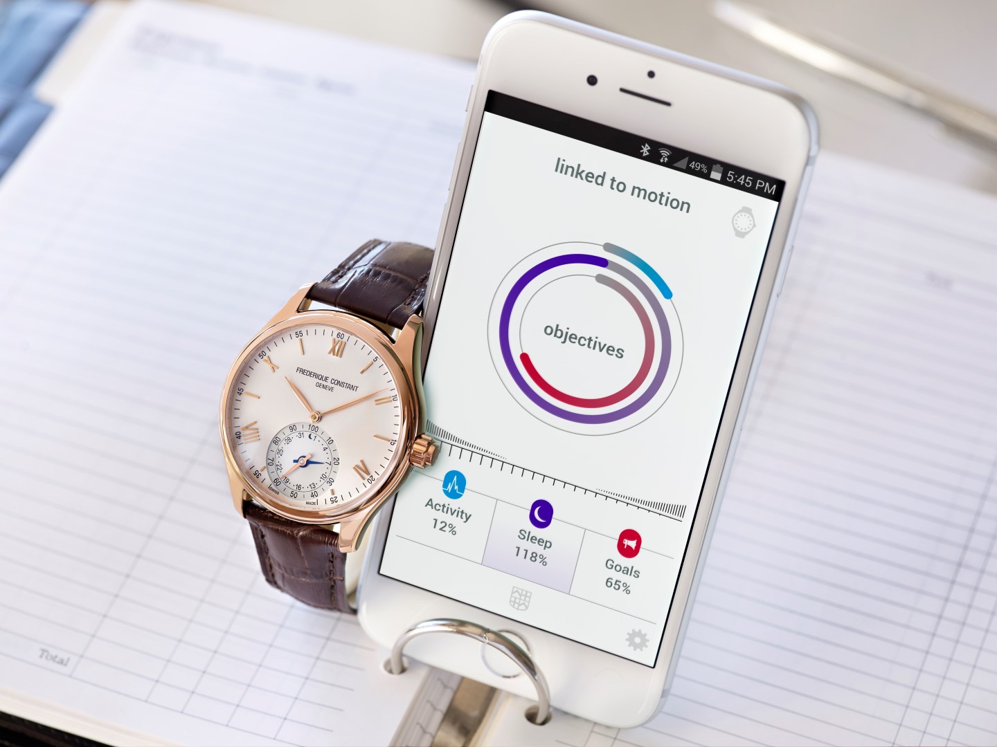 Frederique Constant Horological Smartwatch con iphone