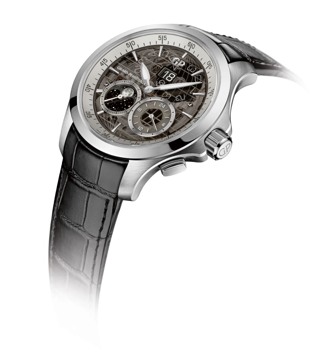 Girard-Perregaux Traveller Large Date Moonphase and GMT acero perfil (2)