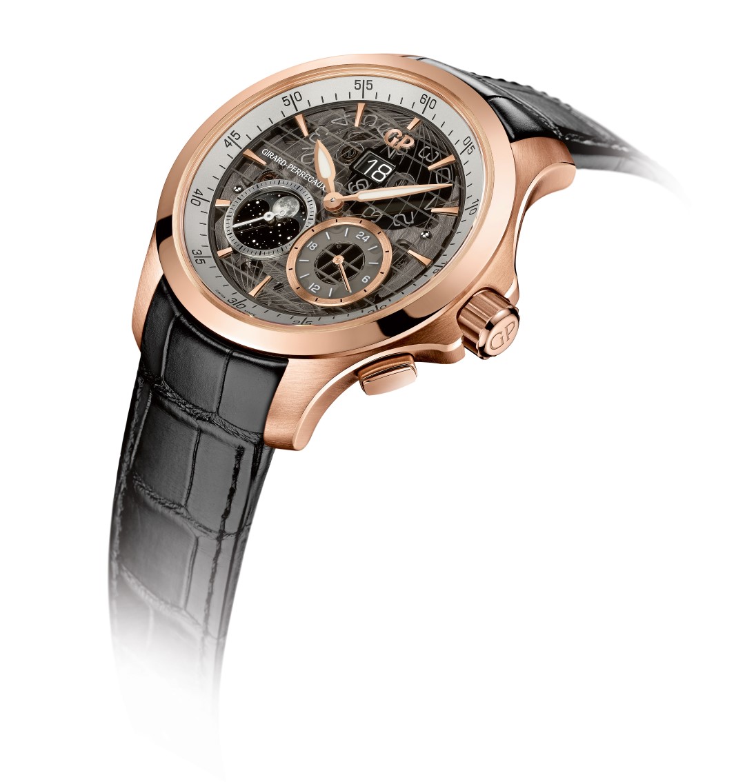 Girard-Perregaux Traveller Large Date Moonphase and GMT oro rosa perfil