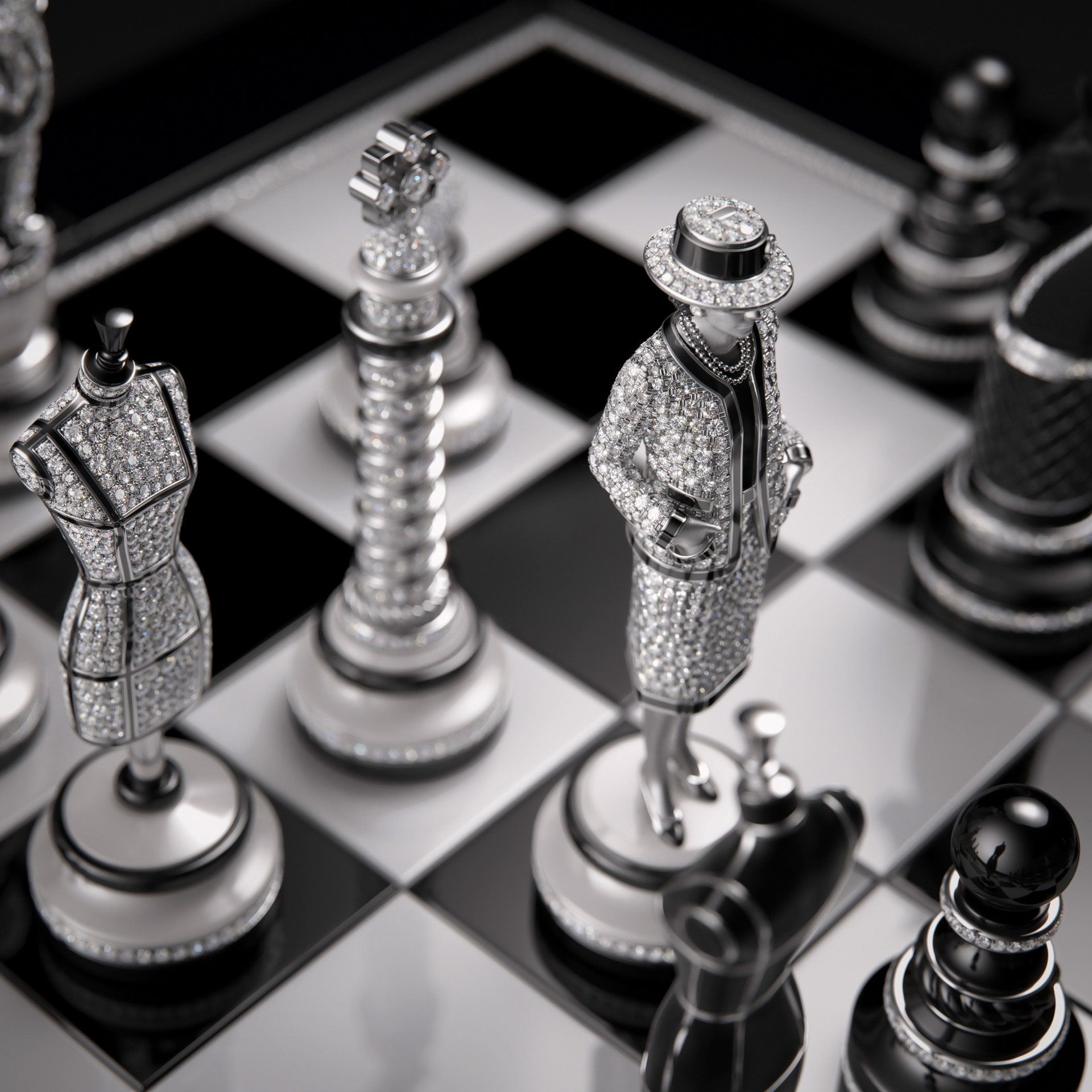 Coco Chanel como reina de su ajedrez