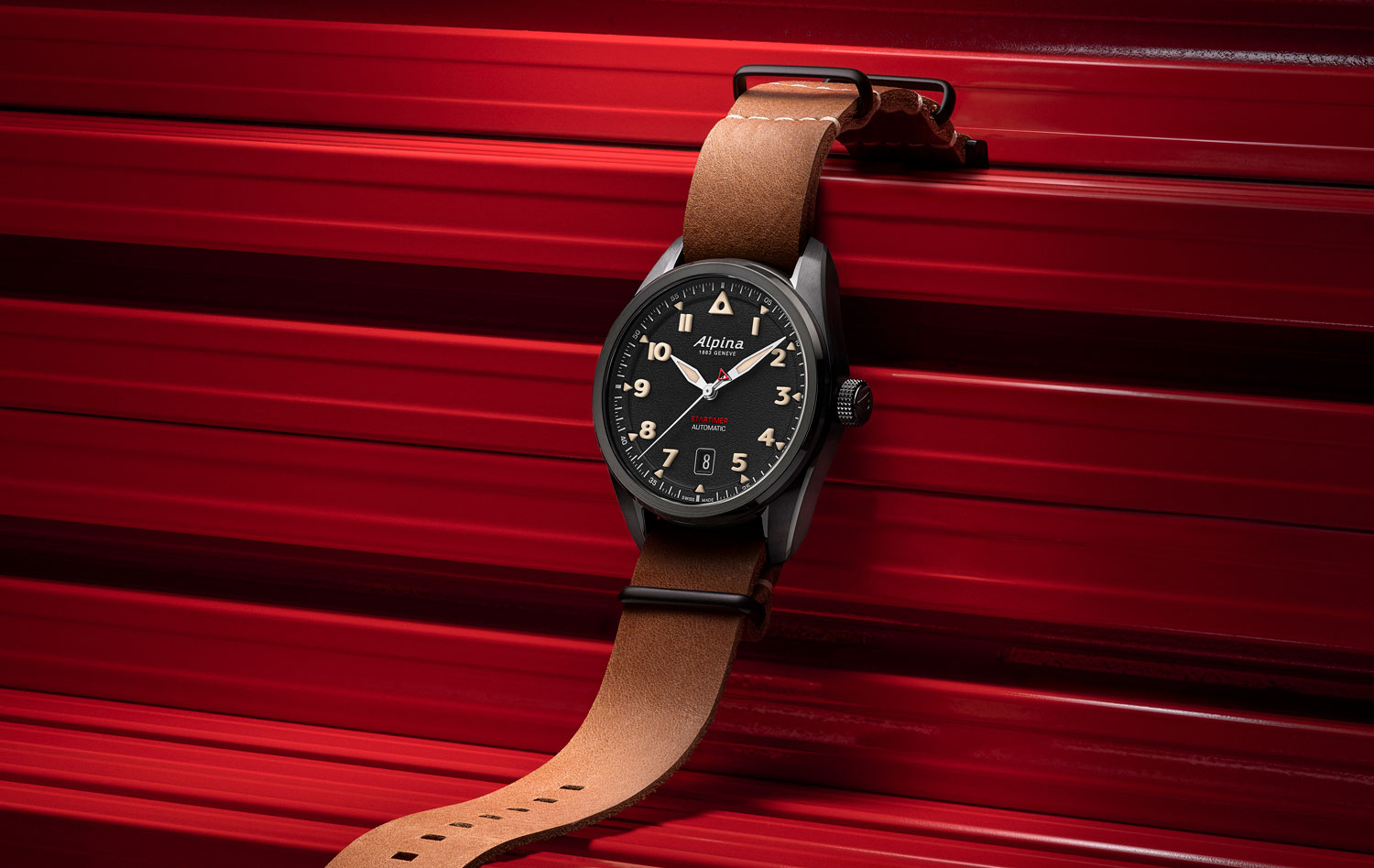 Alpina Startimer Pilot Automatic con pvd negro