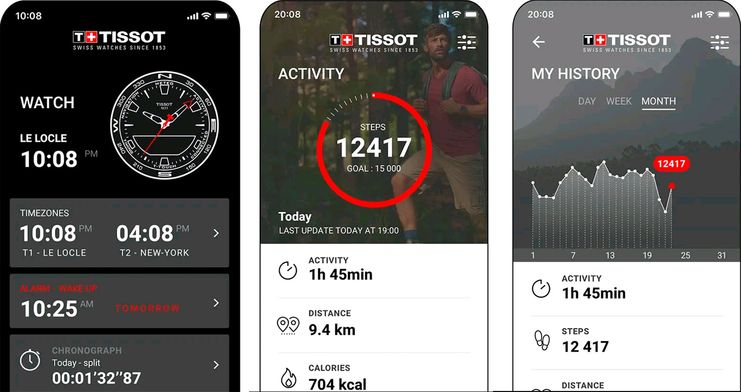 Aplicación del Tissot T Touch Connect Solar