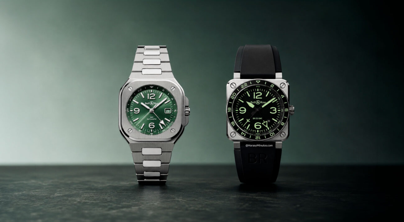 Bell & Ross BR-05 GMT Green Steel y BR-03 GMT Green Lum