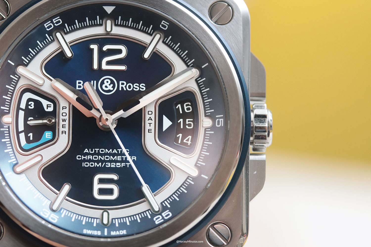 Indicador de fecha del Bell & Ross BR-X3 Blue Steel