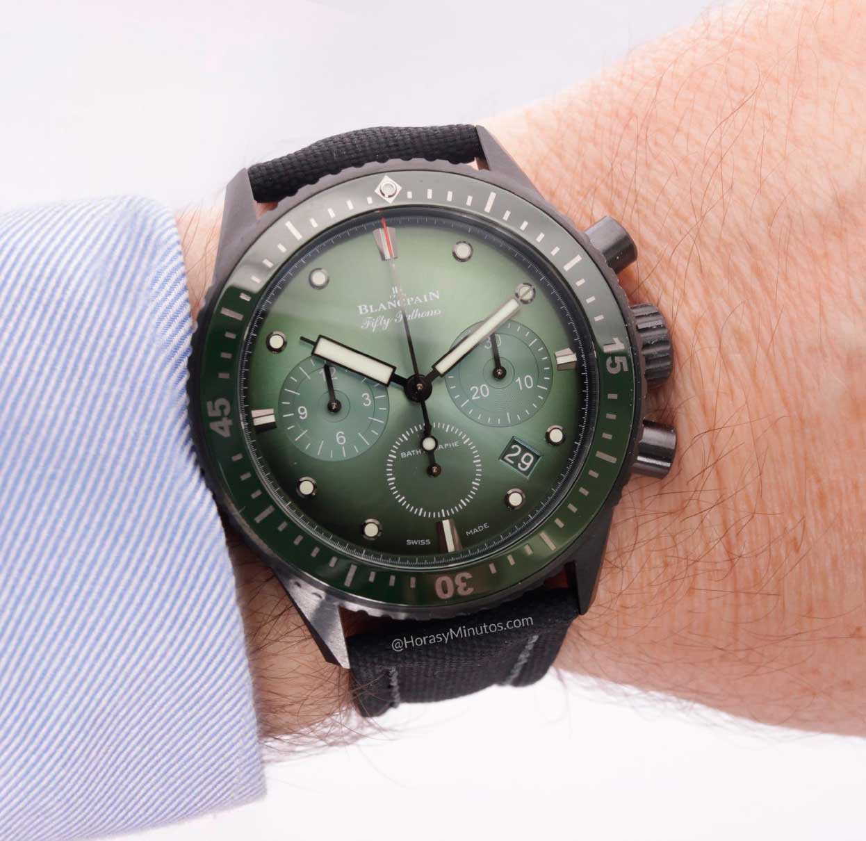 El Blancpain Bathyscaphe Chronograph Flyback, puesto