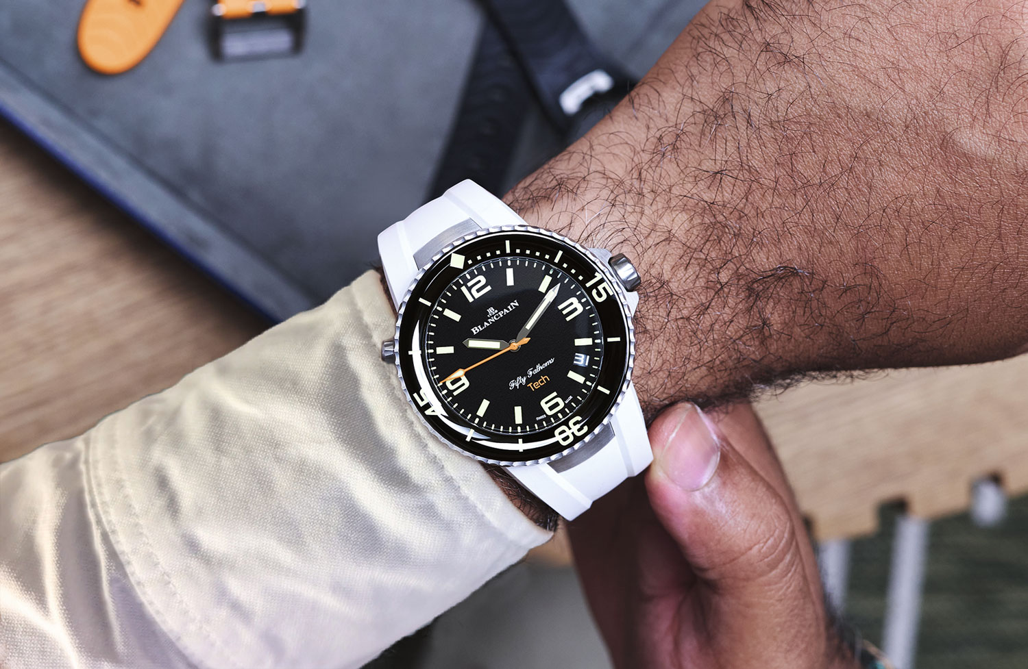 El Blancpain Fifty Fathoms Tech 45 mm, en la muñeca