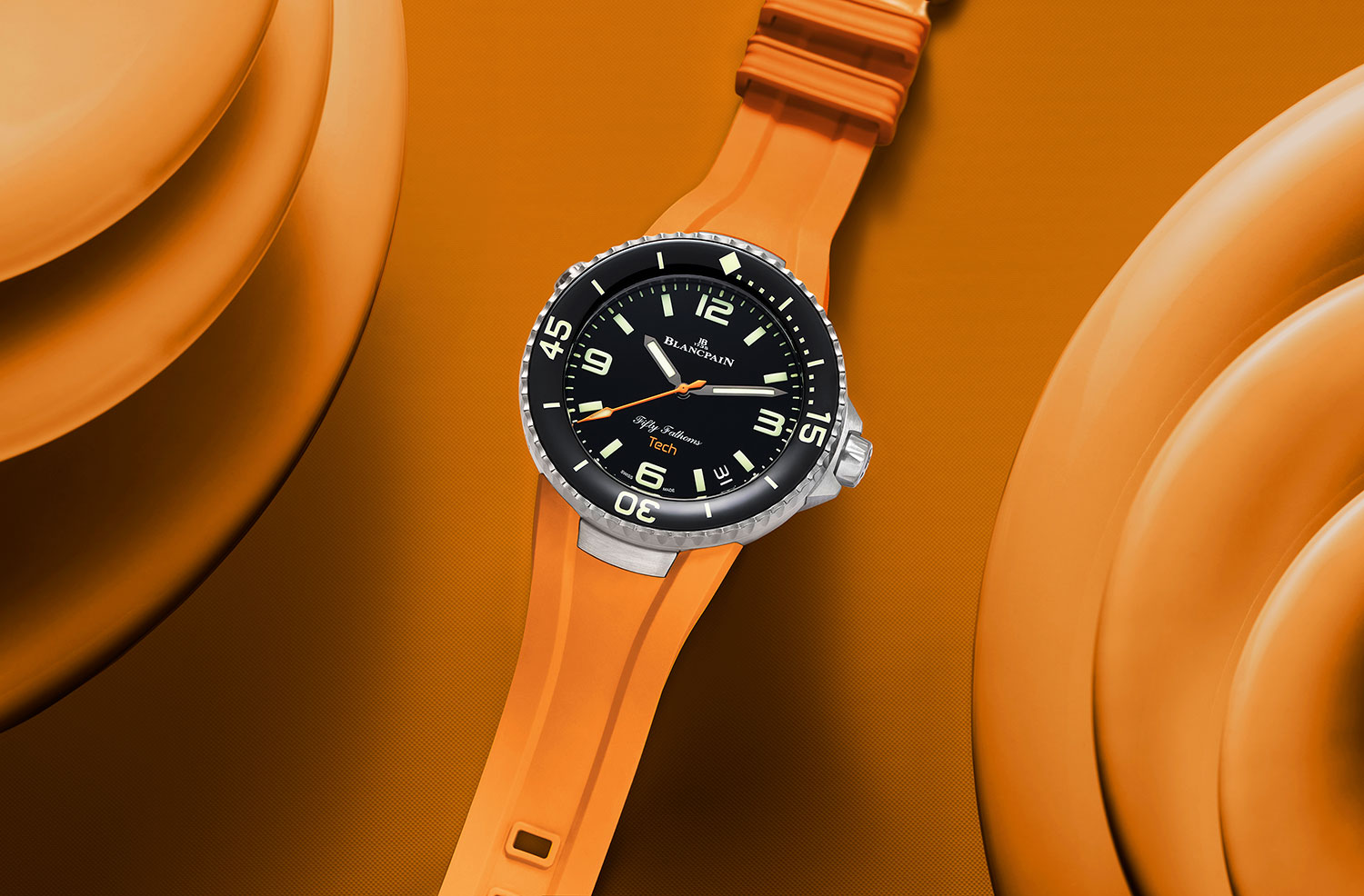 Blancpain Fifty Fathoms Tech 45 mm con correa naranja
