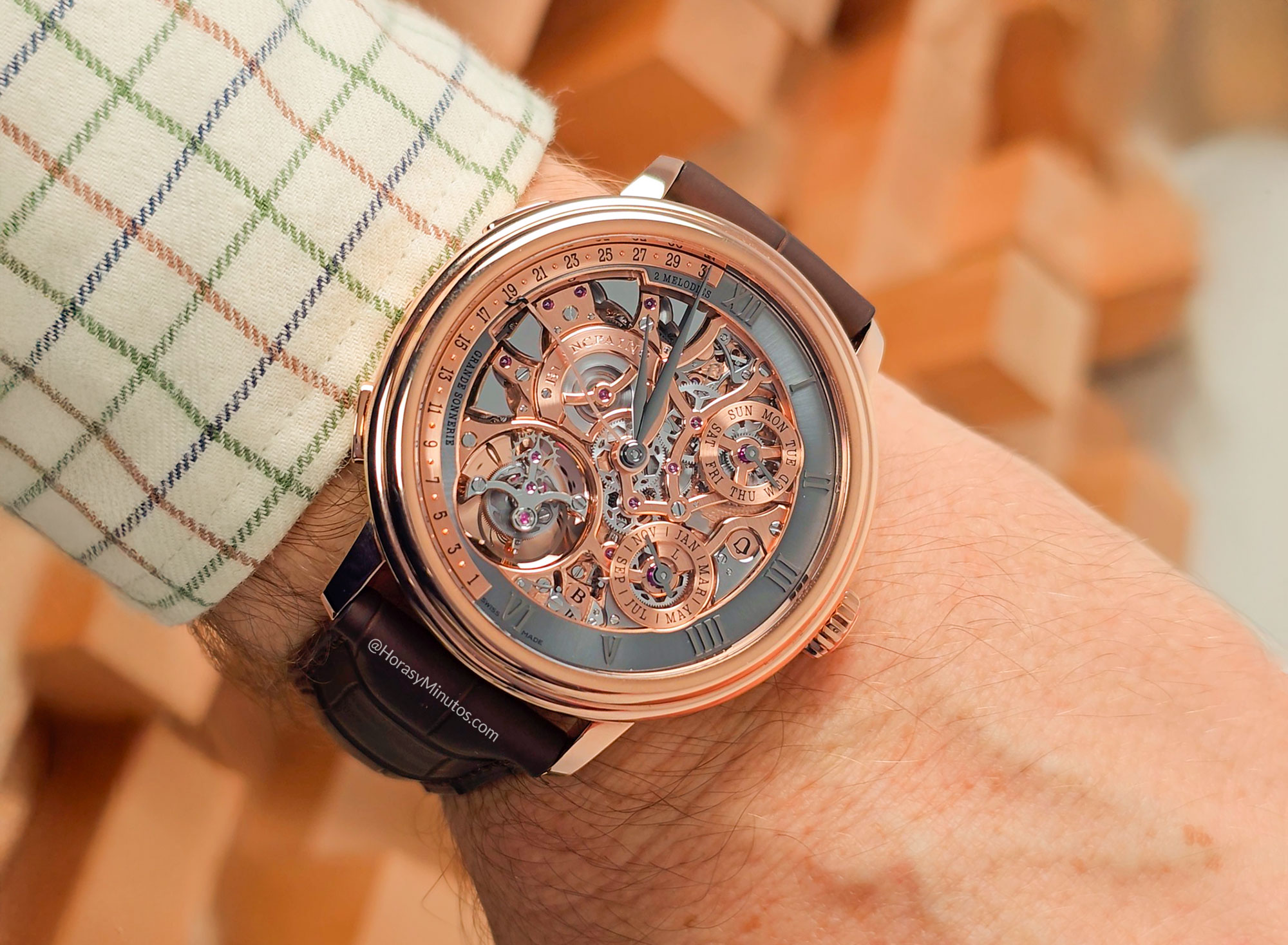 El Blancpain Grande Double Sonnerie Oro Rojo, puesto