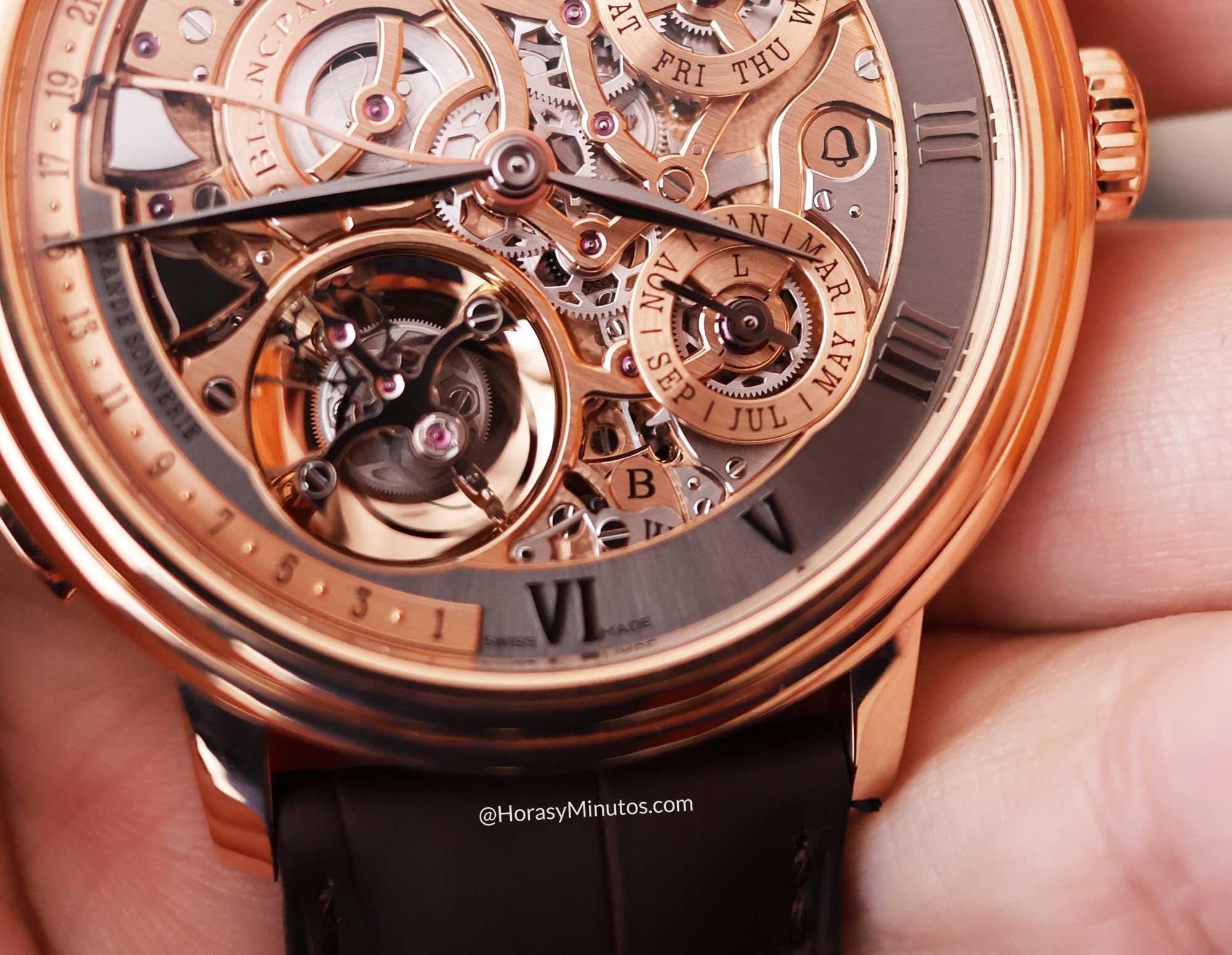 Detalle del indicador de melodía del Blancpain Grande Double Sonnerie 