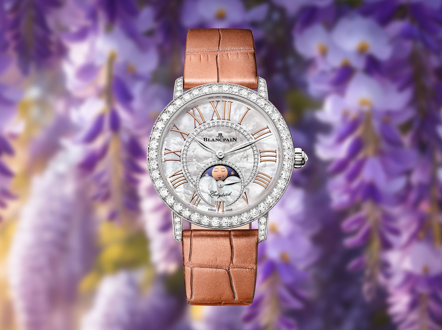 Blancpain Ladybird Moka Colors oro blanco