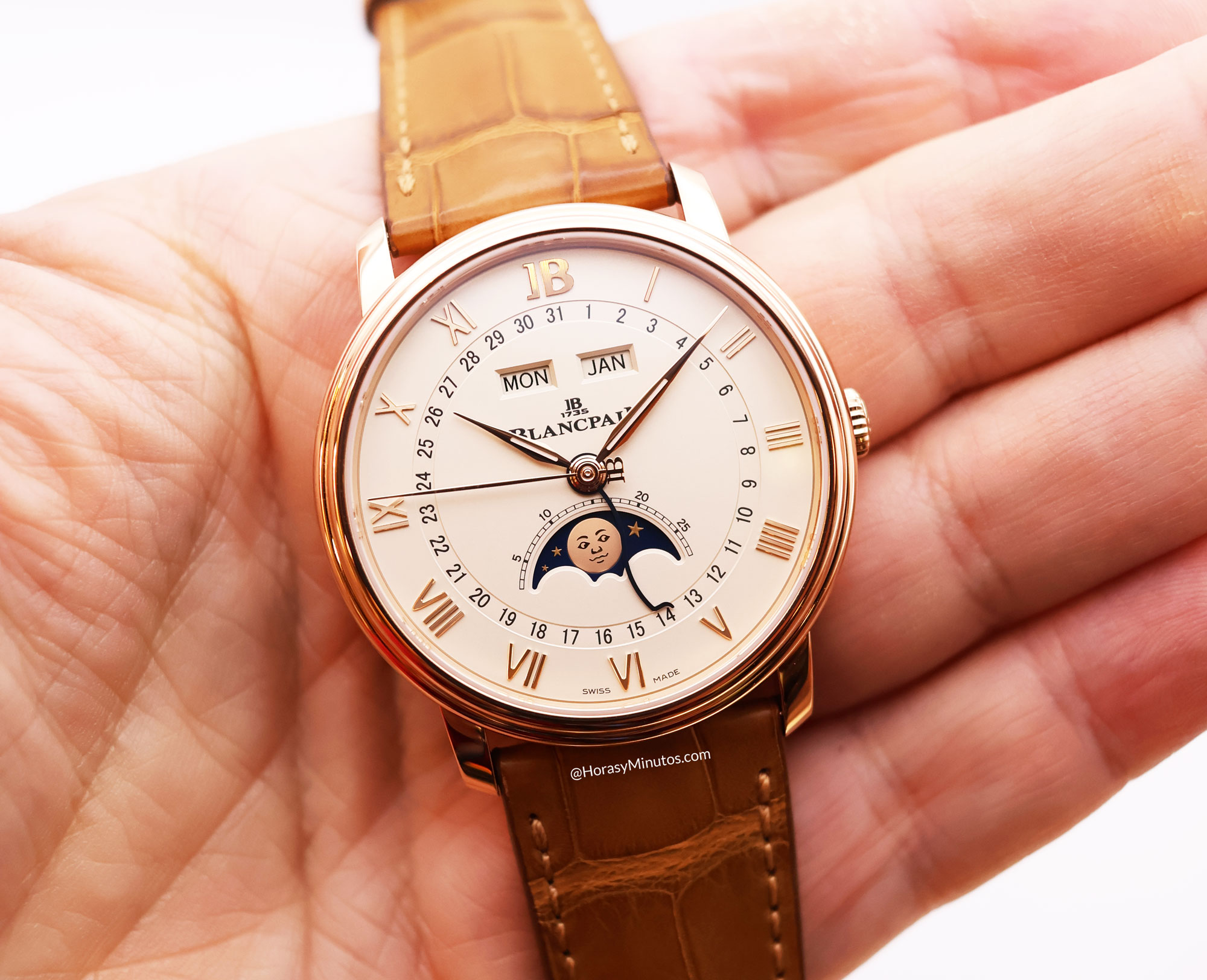 Blancpain Villeret Quantieme Complet Phases de Lune en oro rojo
