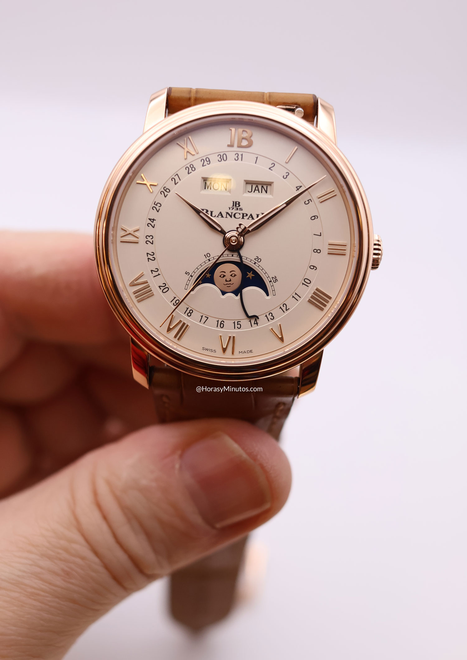 Blancpain Villeret Quantieme Complet Phases de Lune en oro rojo
