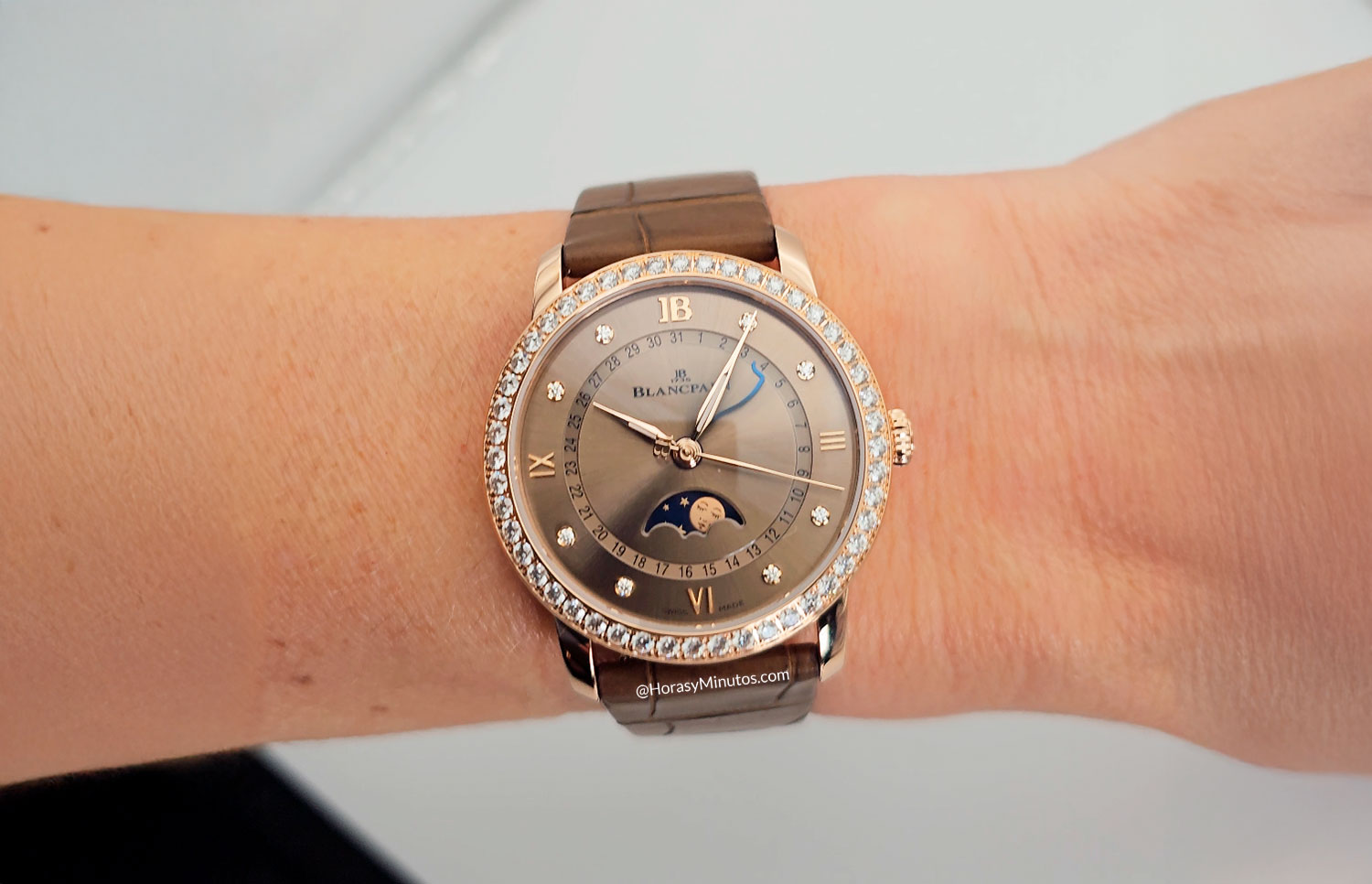 Así queda el Blancpain Villeret Quantieme Phases de Lune 33 mm