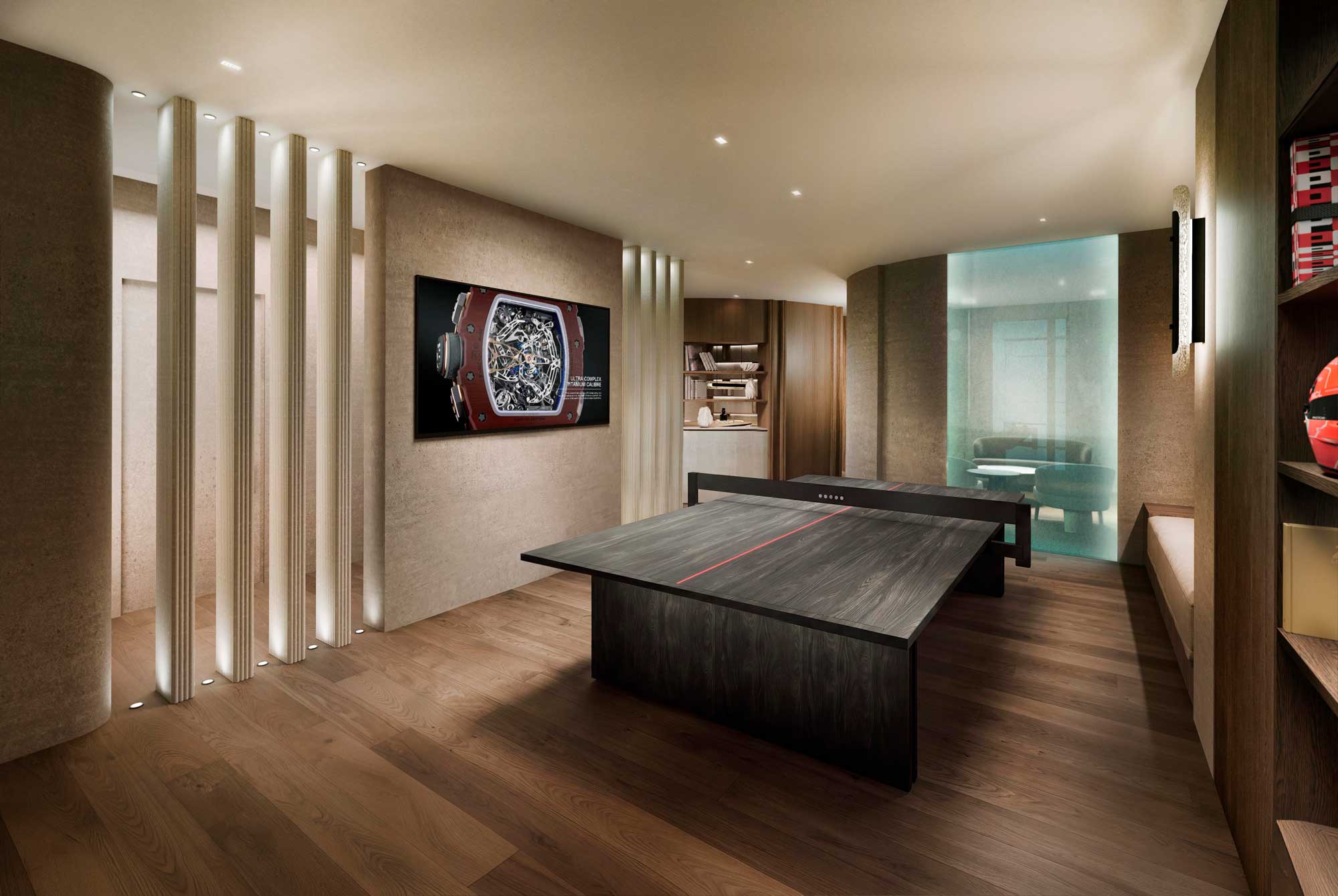 Mesa de ping pong en la Boutique de Richard Mille en Madrid