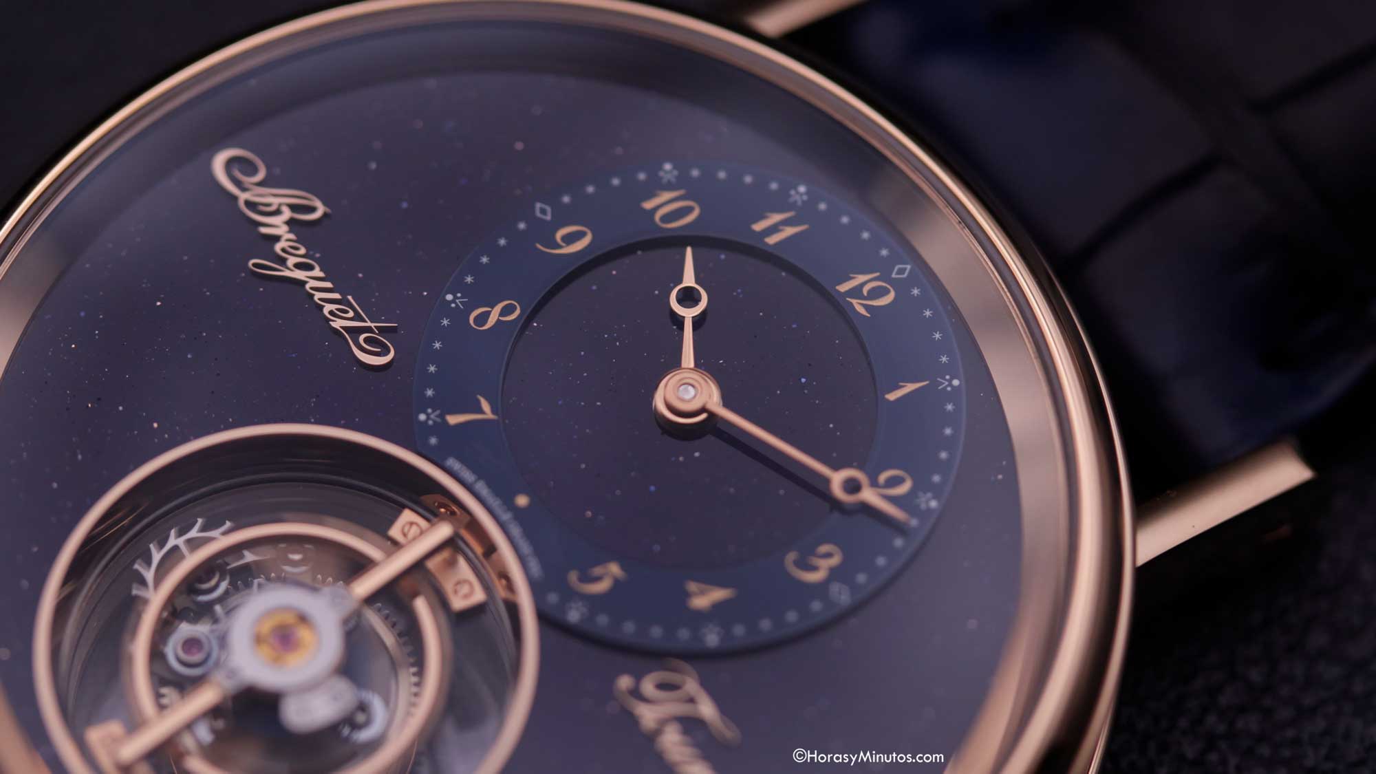 Otra vista de la esfera del Breguet Classique Tourbillon Sidèral 7255