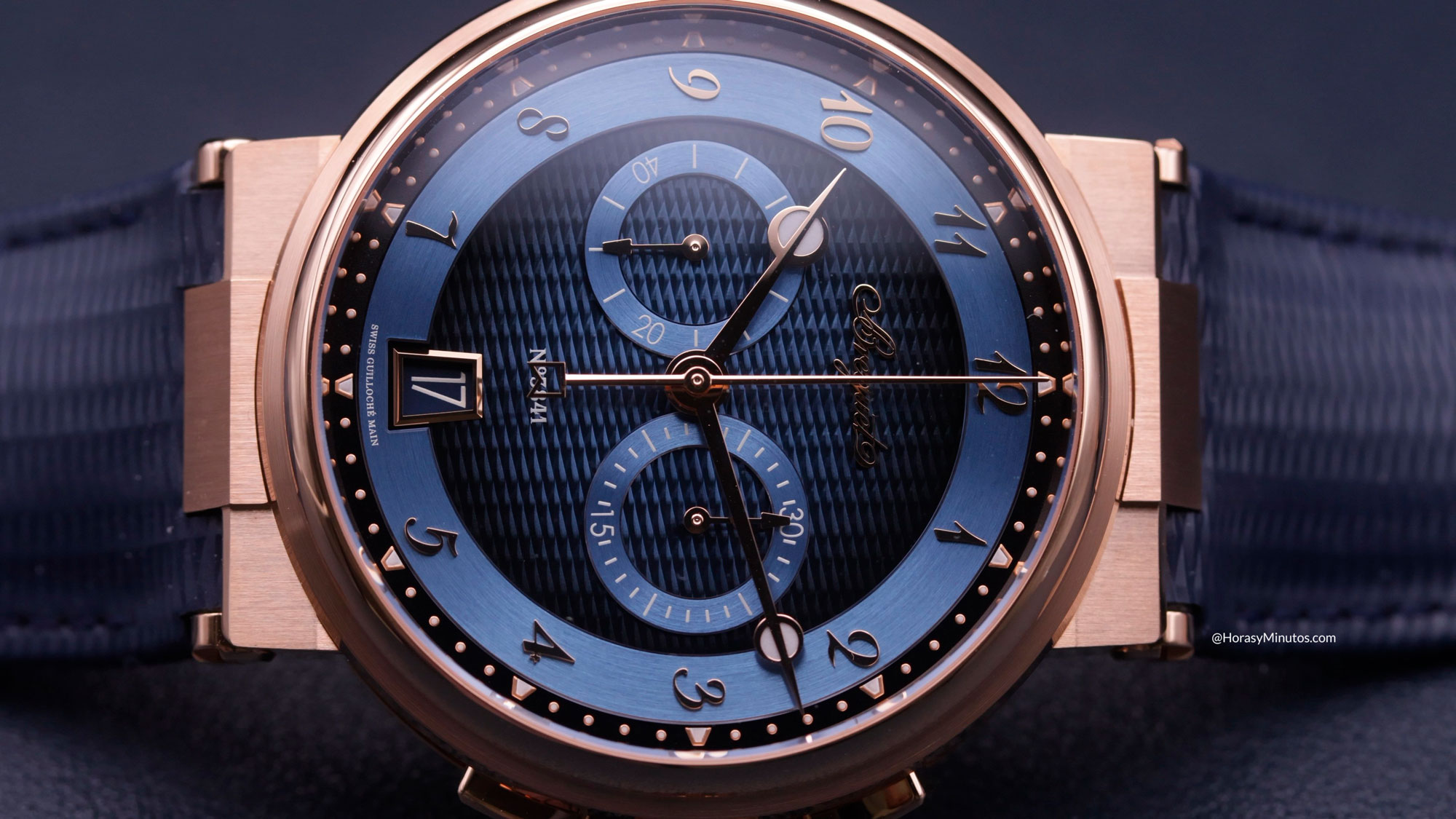 Esfera del Breguet Marine Chronographe 5527 de oro Breguet