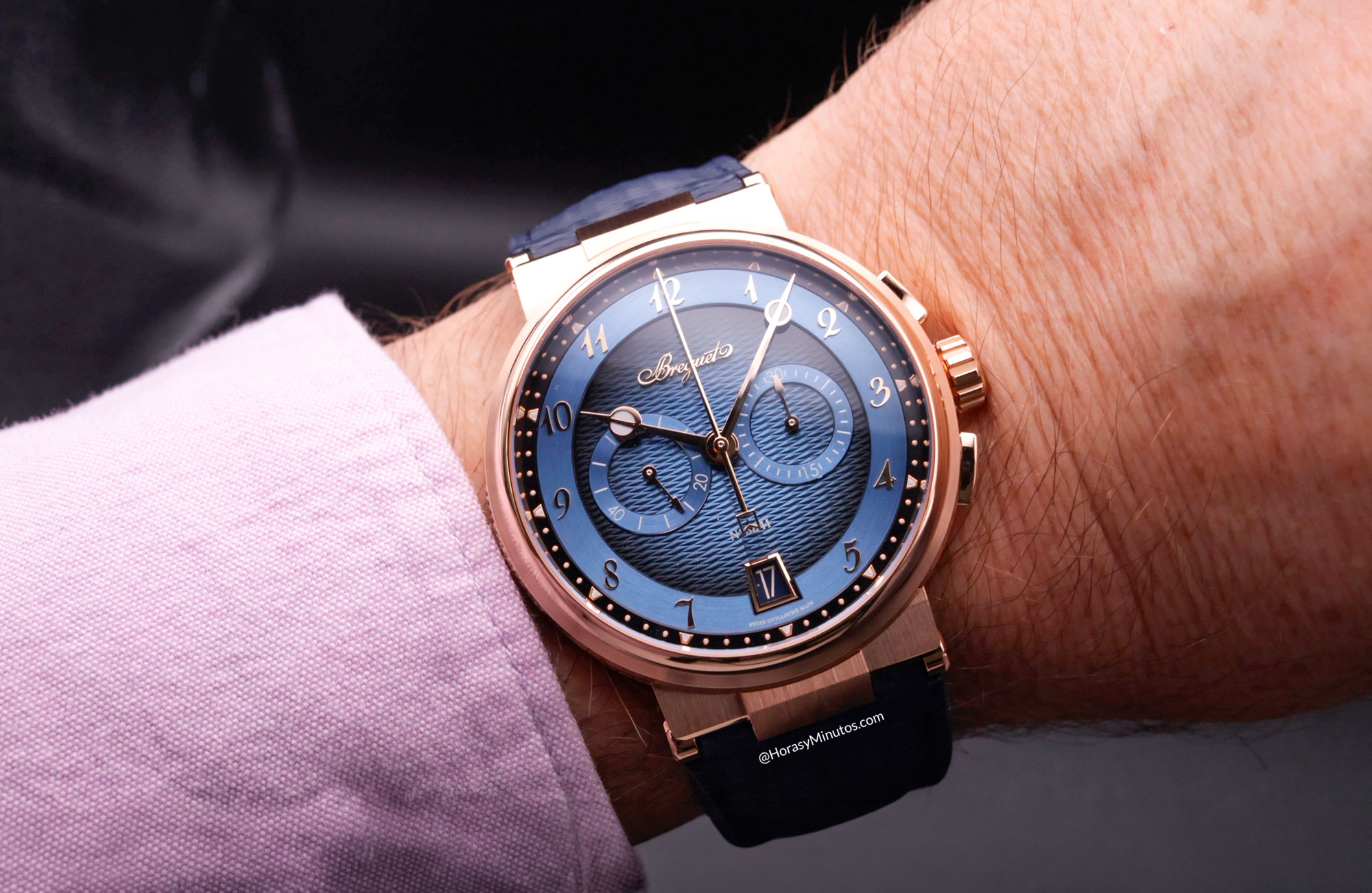 Así queda el Breguet Marine Chronographe 5527 de oro Breguet