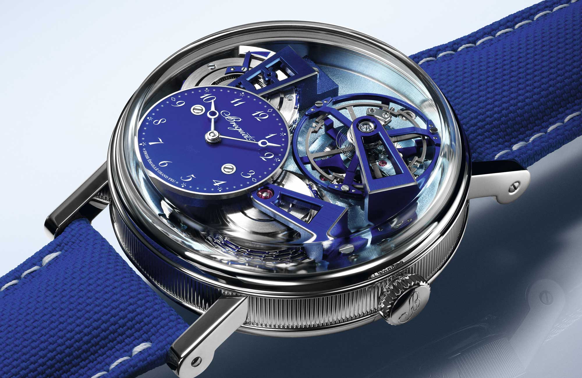 vista lateral del Breguet Tradition 7047 Fusée-Chain Tourbillon