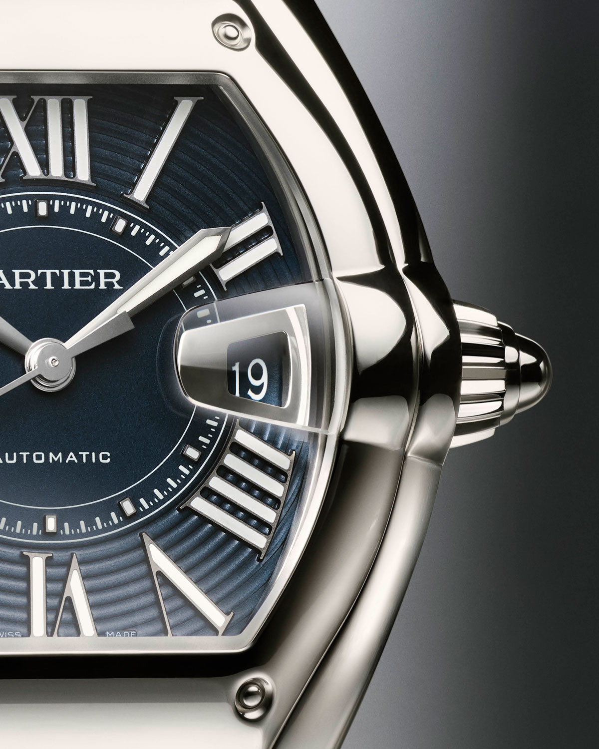 Detalle de la esfera del Cartier Roadster