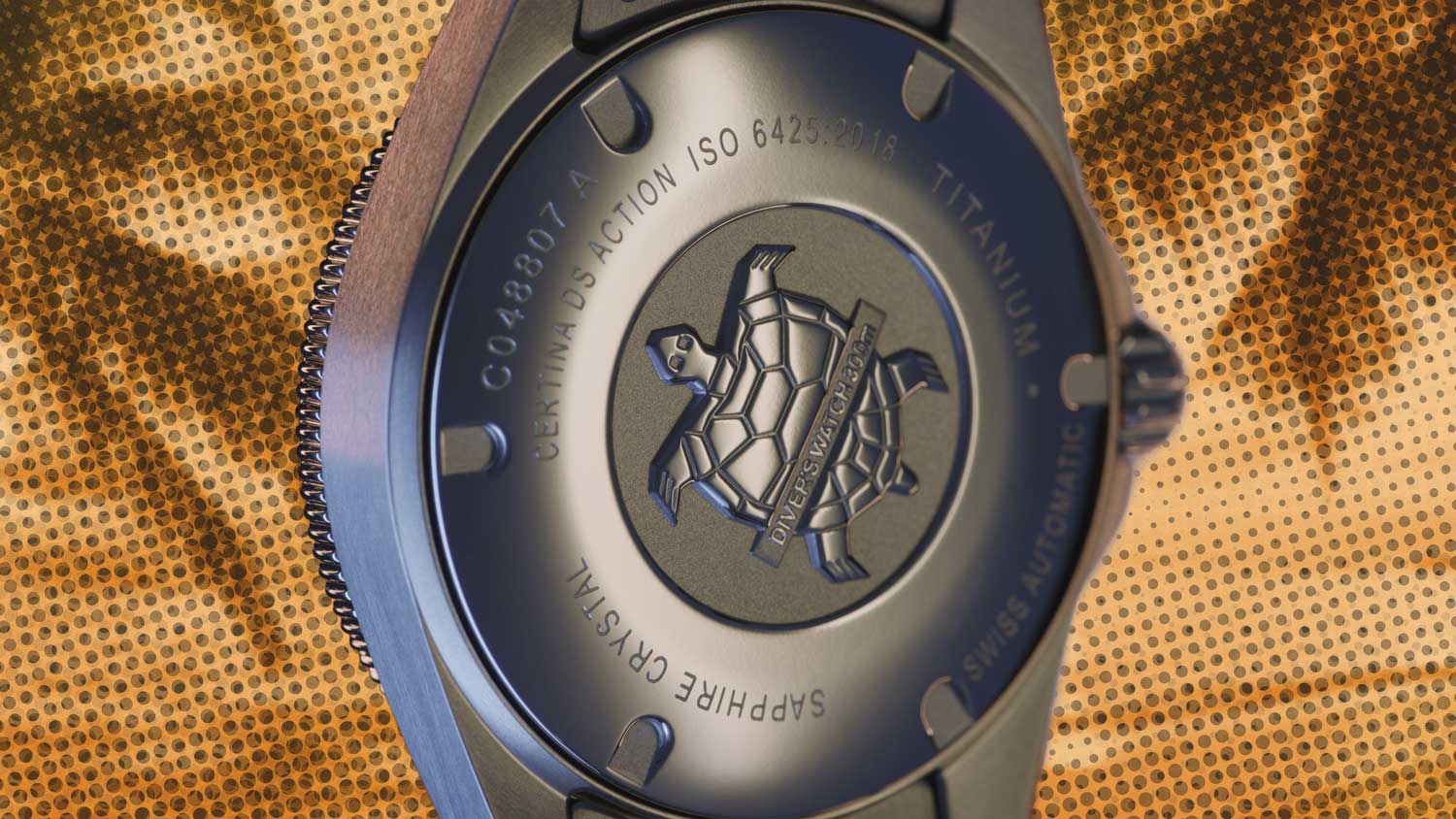 Trasera del Certina DS Action Diver 38mm Powermatic 80 Titanium esfera gris