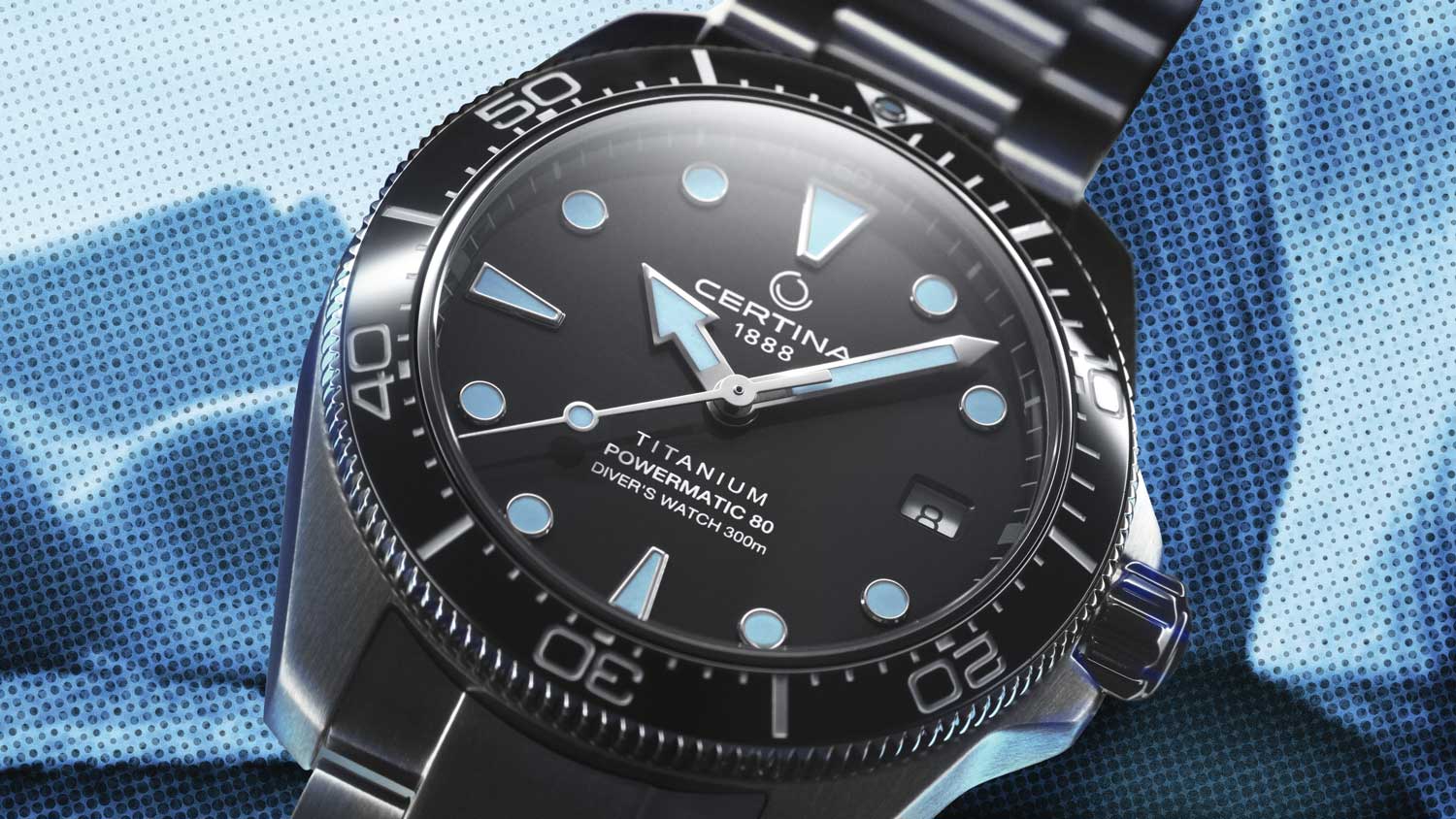 Esfera del Certina DS Action Diver 38mm Powermatic 80 Titanium esfera gris