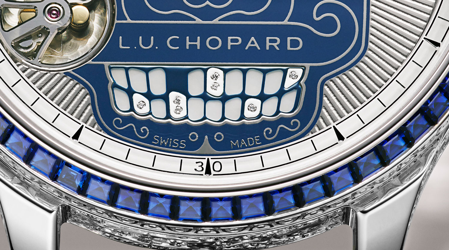 Detalle de los dientes del Chopard L.U.C Día de los Muertos