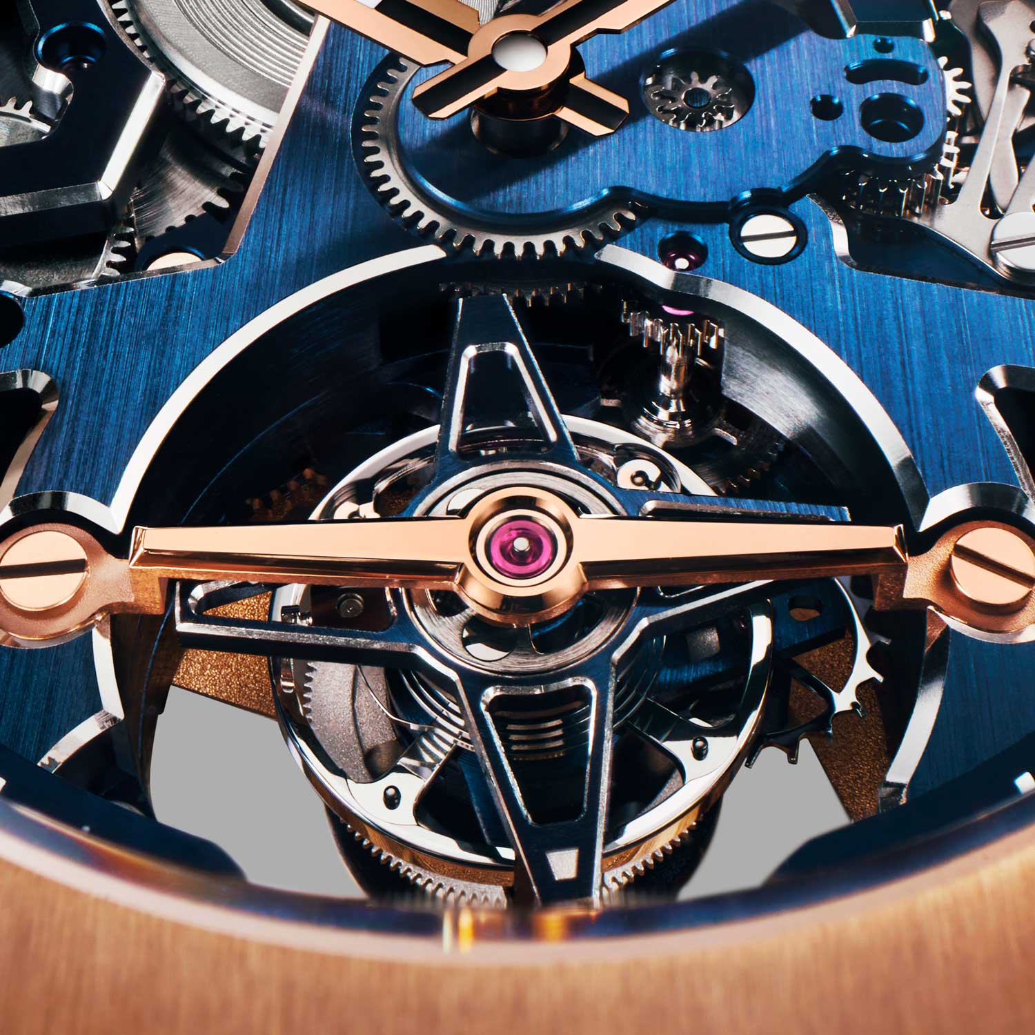 Detalle del tourbillon del Defy Skyline Tourbillon Skeleton