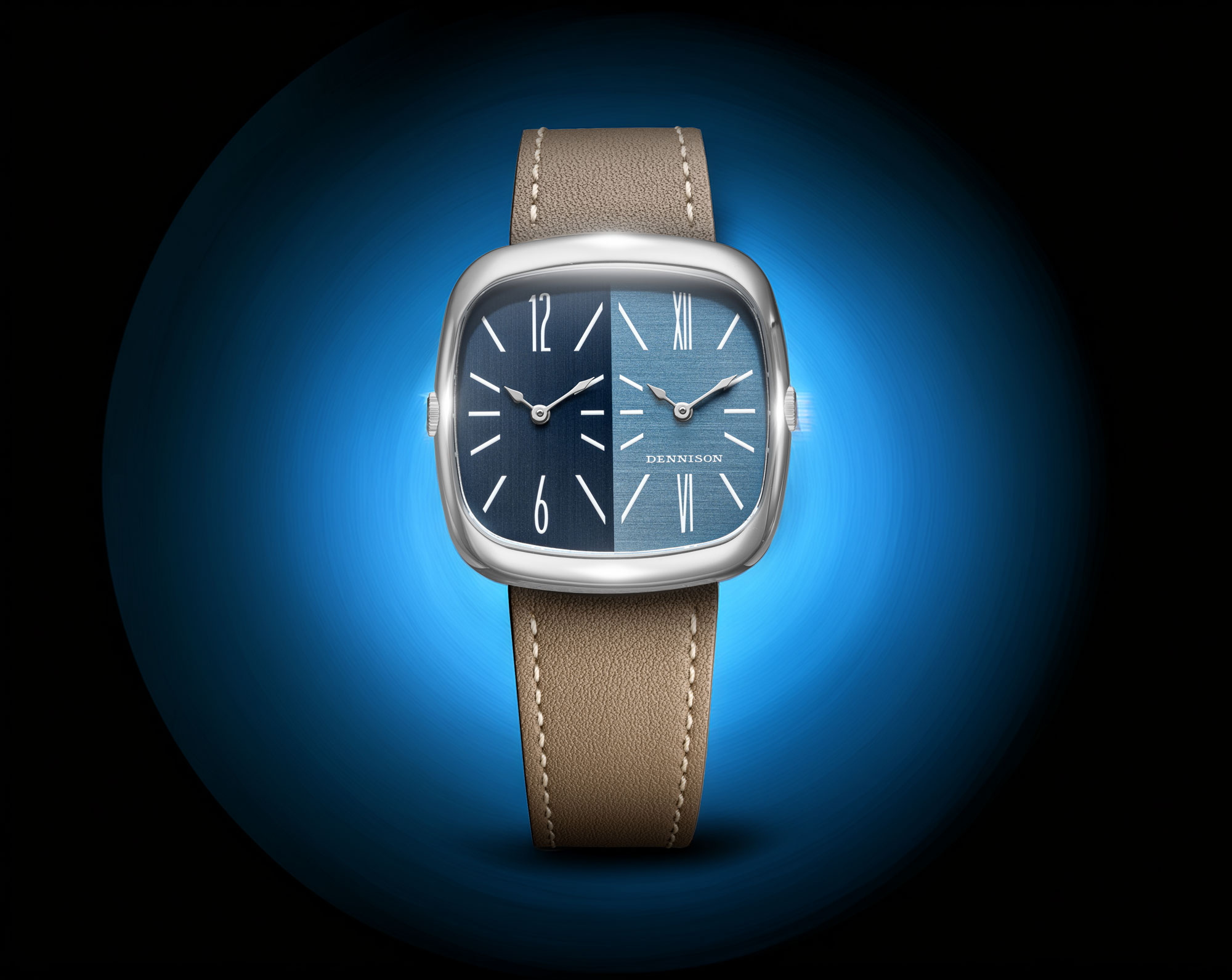 Dennison ALD Dual Time Shades Azul con correa de piel