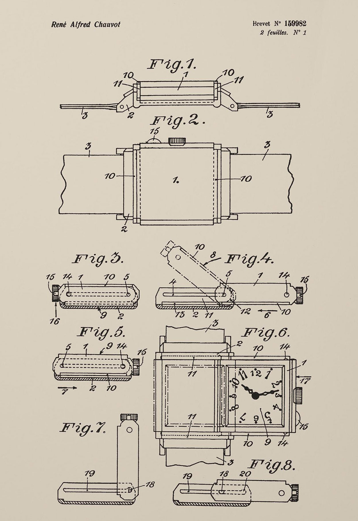 Dibujo de la patente original del Reverso