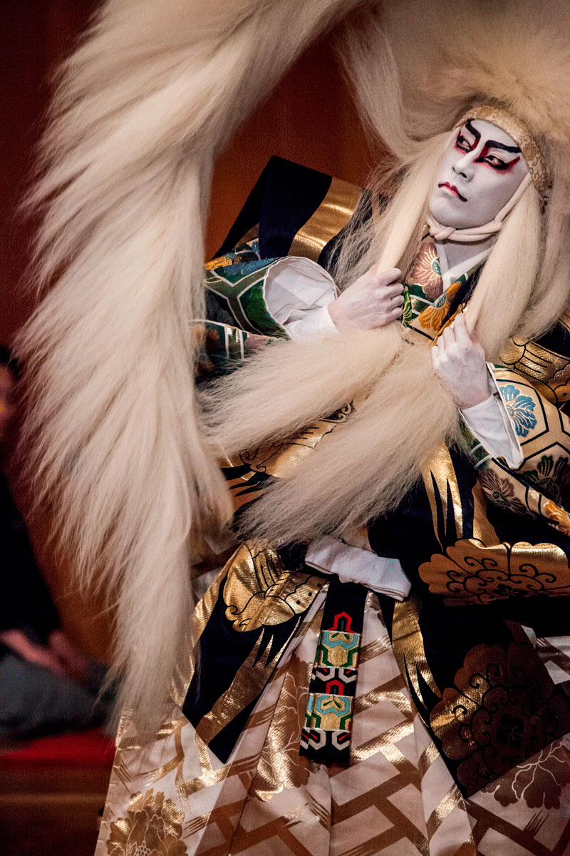 Ebizo Ichikawa actuando en el Kabuki