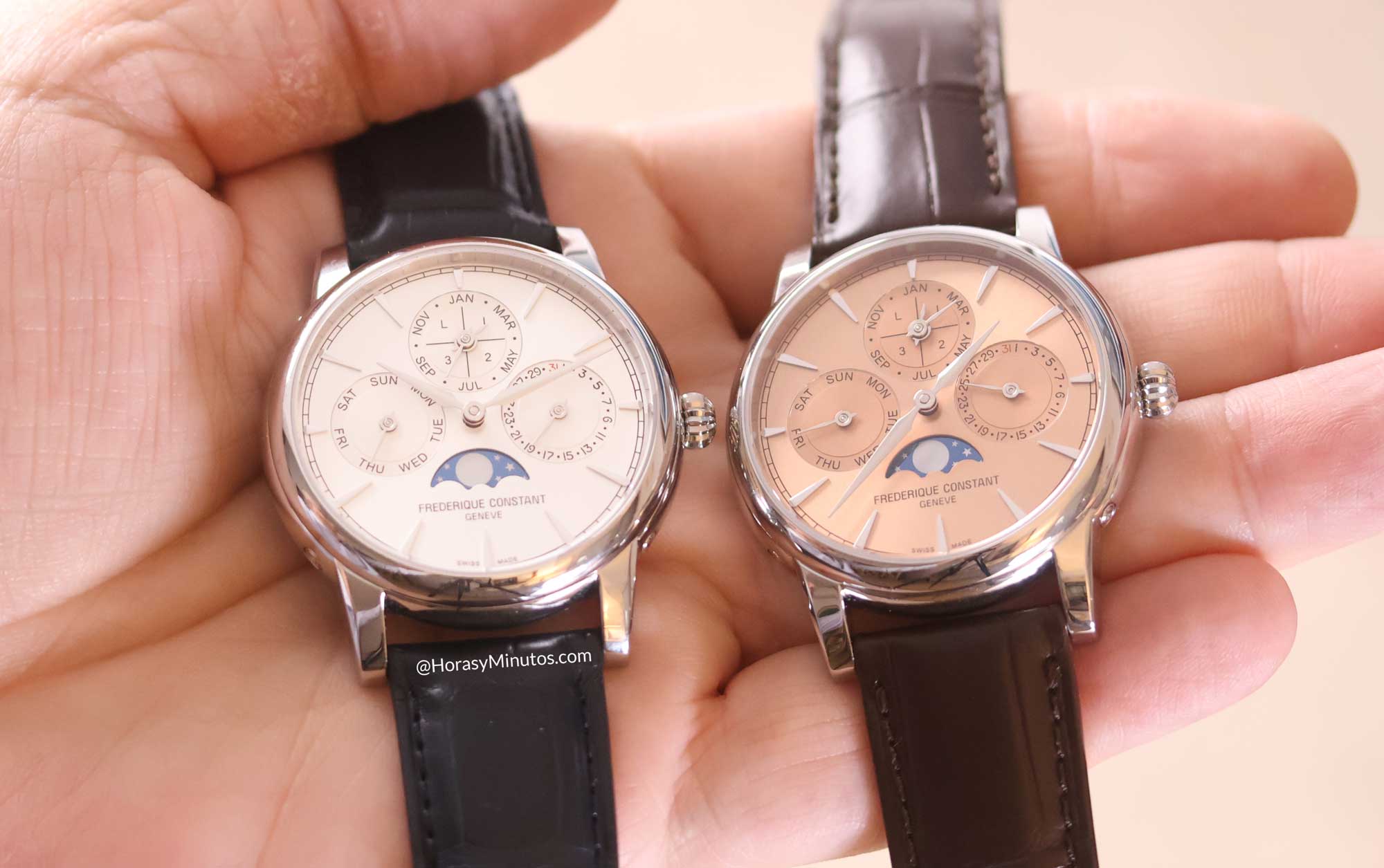 Los dos Frederique Constant Classic Perpetual Calendar Manufacture de acero