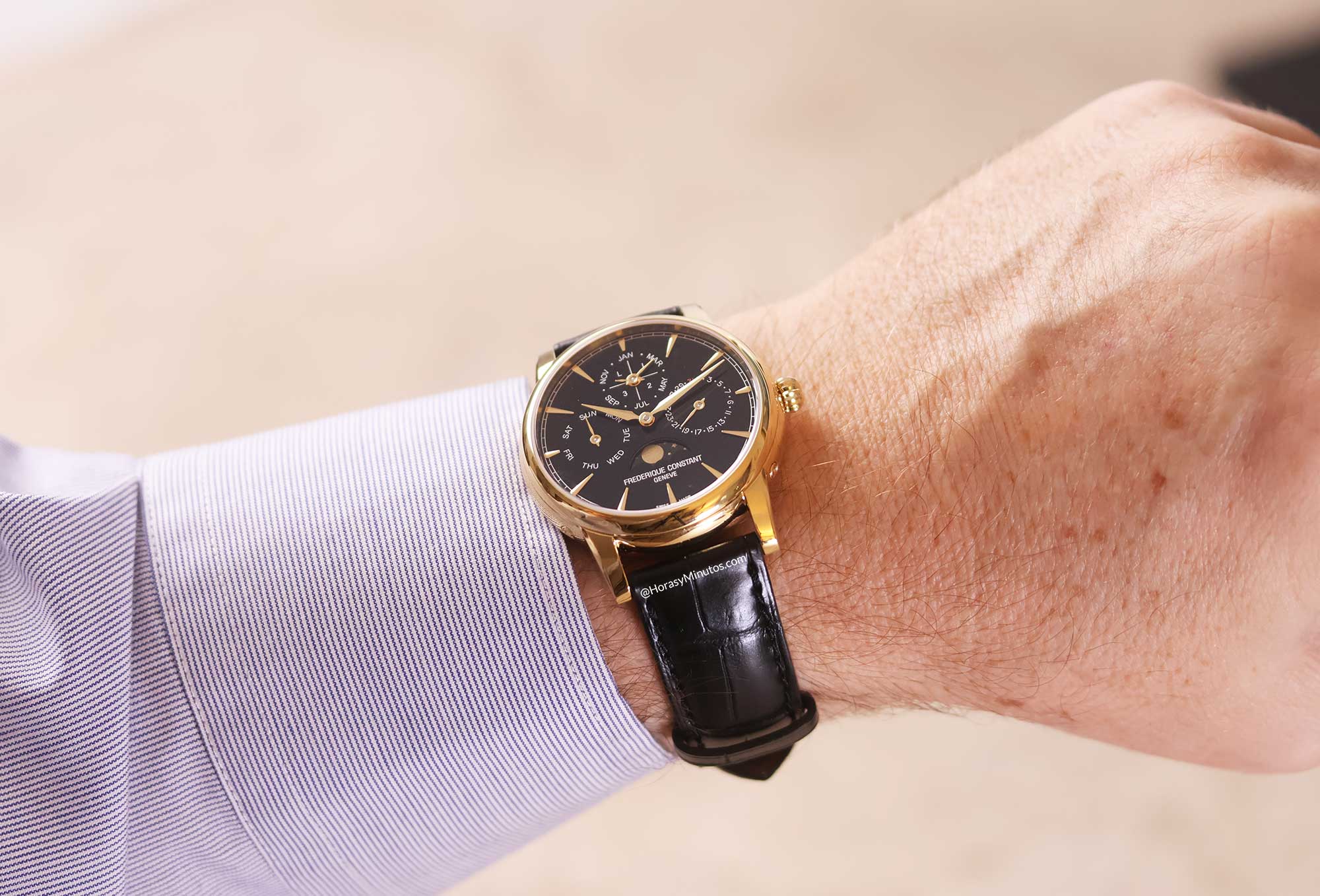 Así queda el Frederique Constant Classic Perpetual Calendar Manufacture de oro