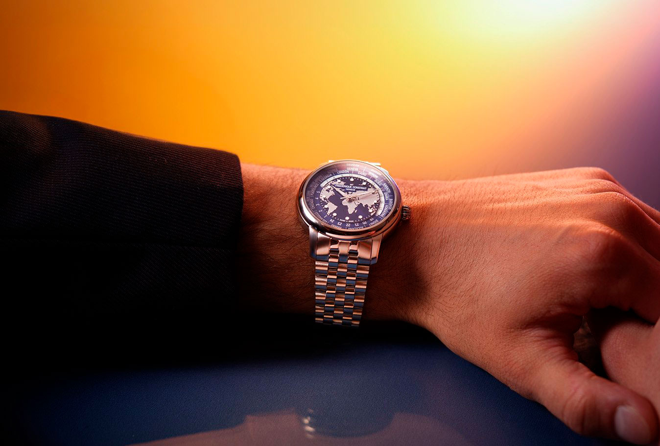 Frederique Constant Classic Worldtimer Manufacture puesto