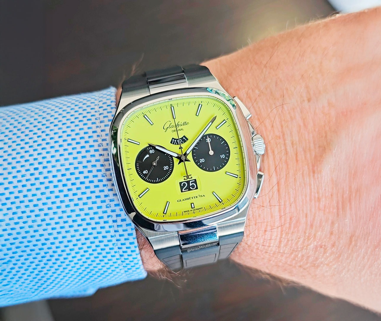 Glashütte Original Seventies Panorama Date Fusion en la muñeca