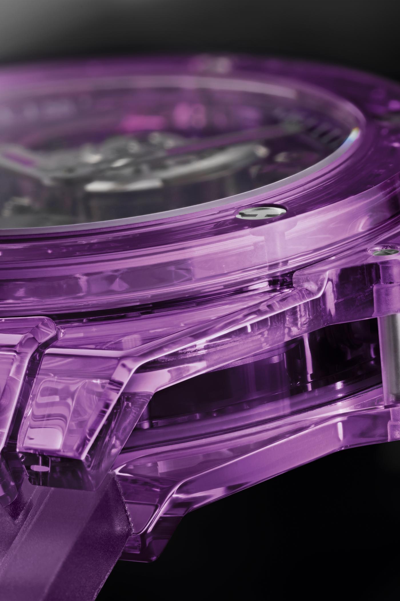 Lateral del Hublot Big Bang Tourbillon Automatic Purple Sapphire
