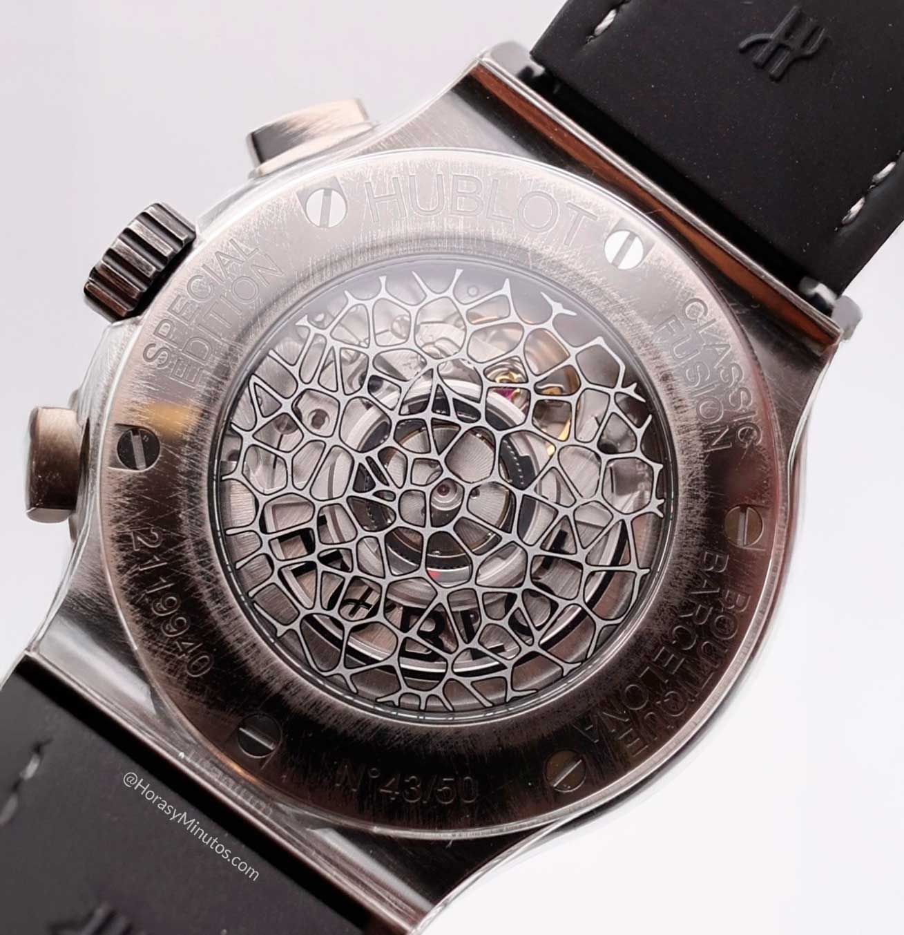 Trasera del Hublot Classic Fusion Chronograph Barcelona Boutique