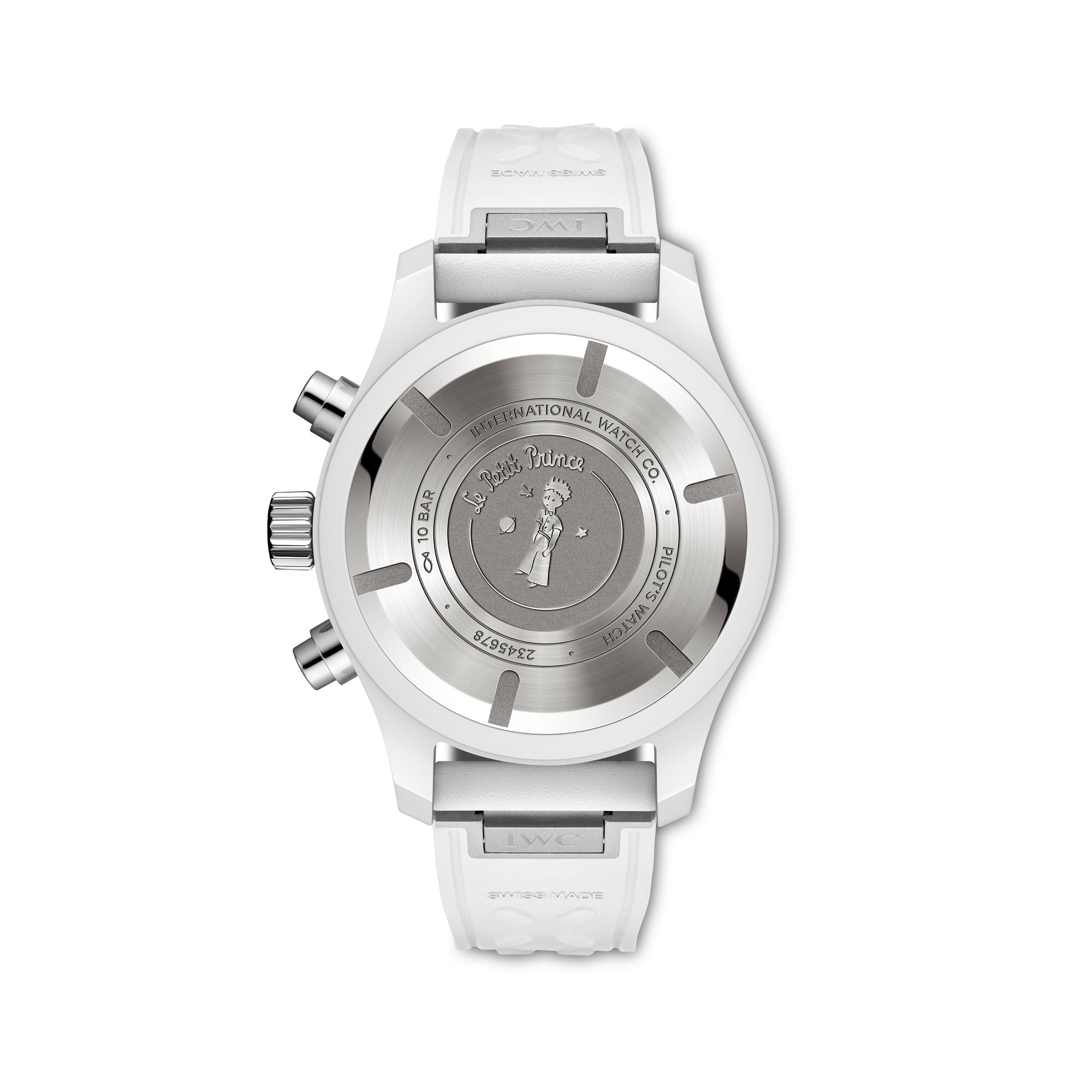 Trasera del IWC Pilot’s Watch Chronograph 41 Le Petit Prince cerámica