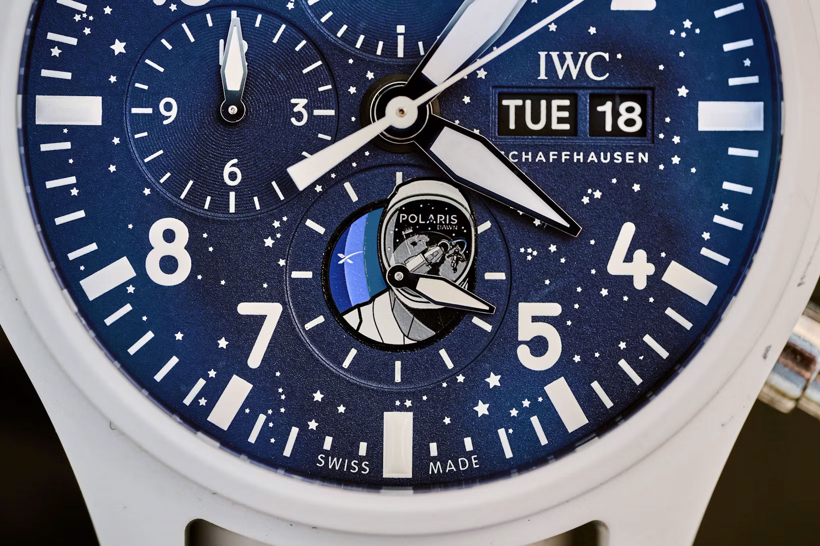 Detalle del IWC Pilot's Watch Chronograph Edition "Polaris Dawn"