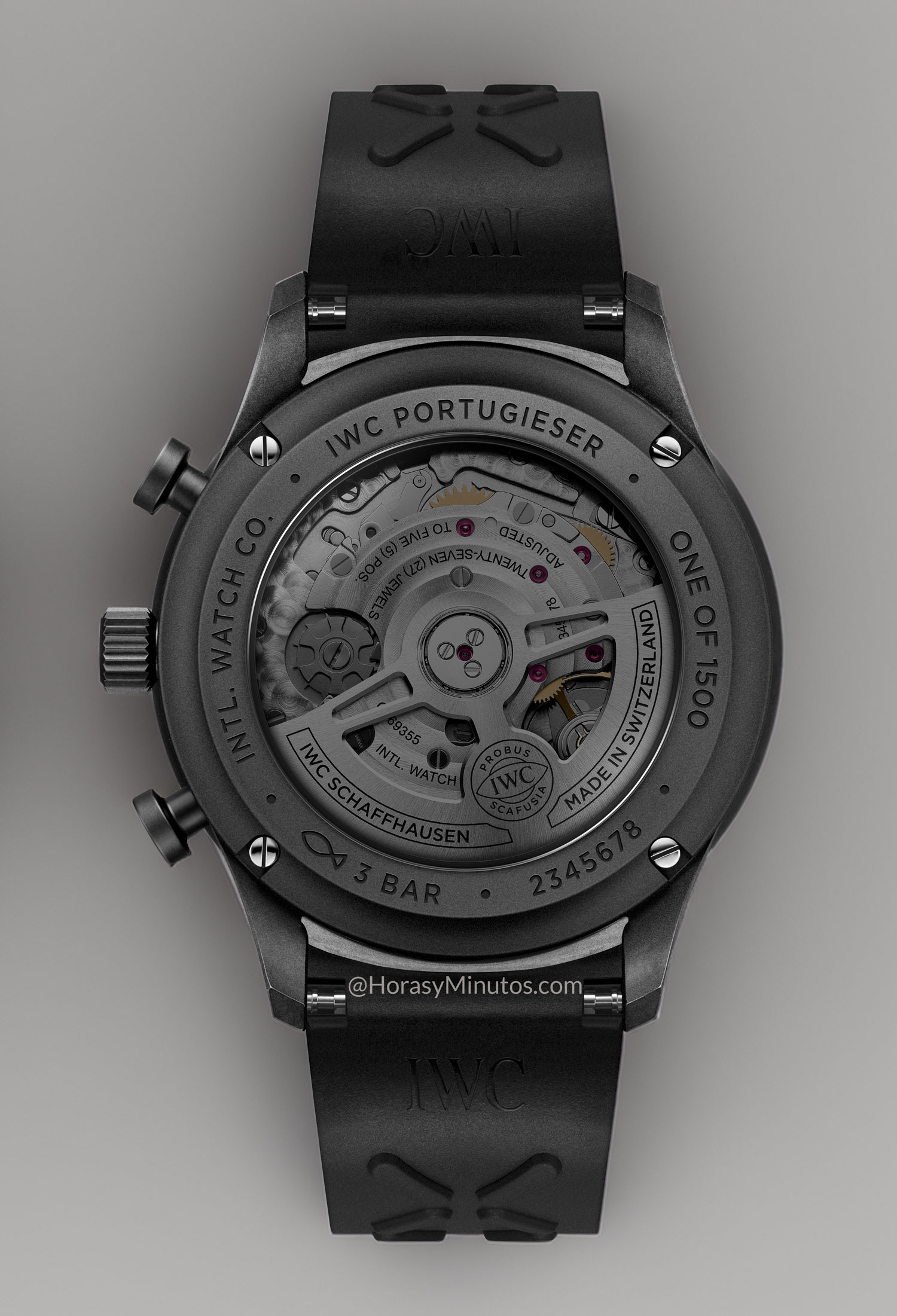 Trasera del IWC Portugieser Chronograph Ceratanium