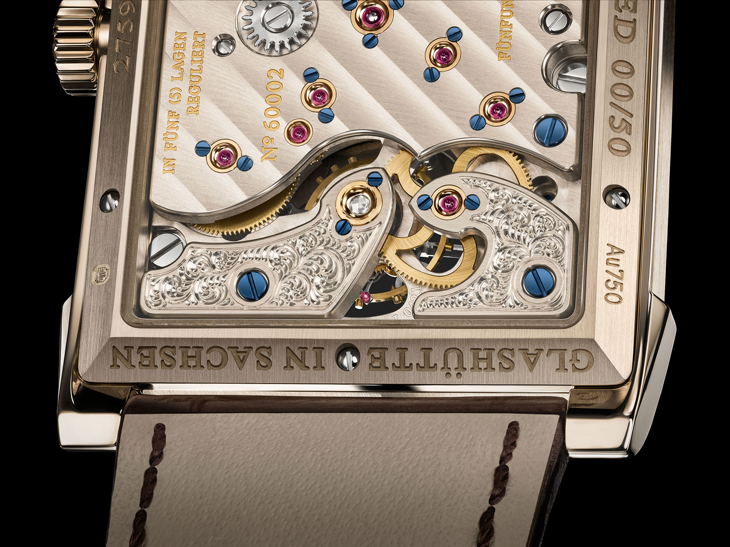 Decoración del calibre del A. Lange & Söhne Cabaret Tourbillon Honeygold