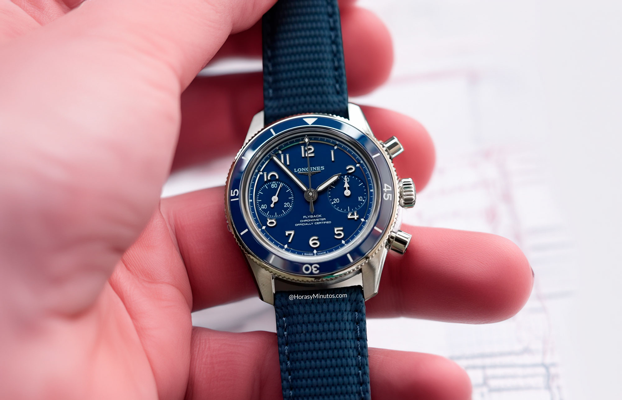 Longines Spirit Pilot Flyback con correa de tela