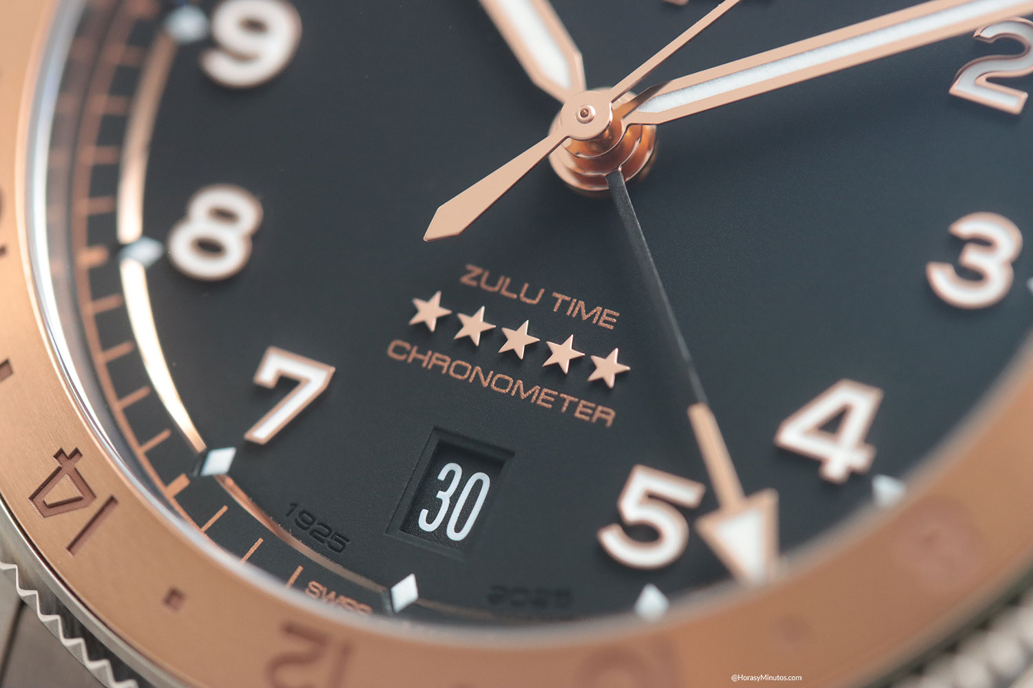 Ventana de fecha del Longines Spirit Zulu Time 1925