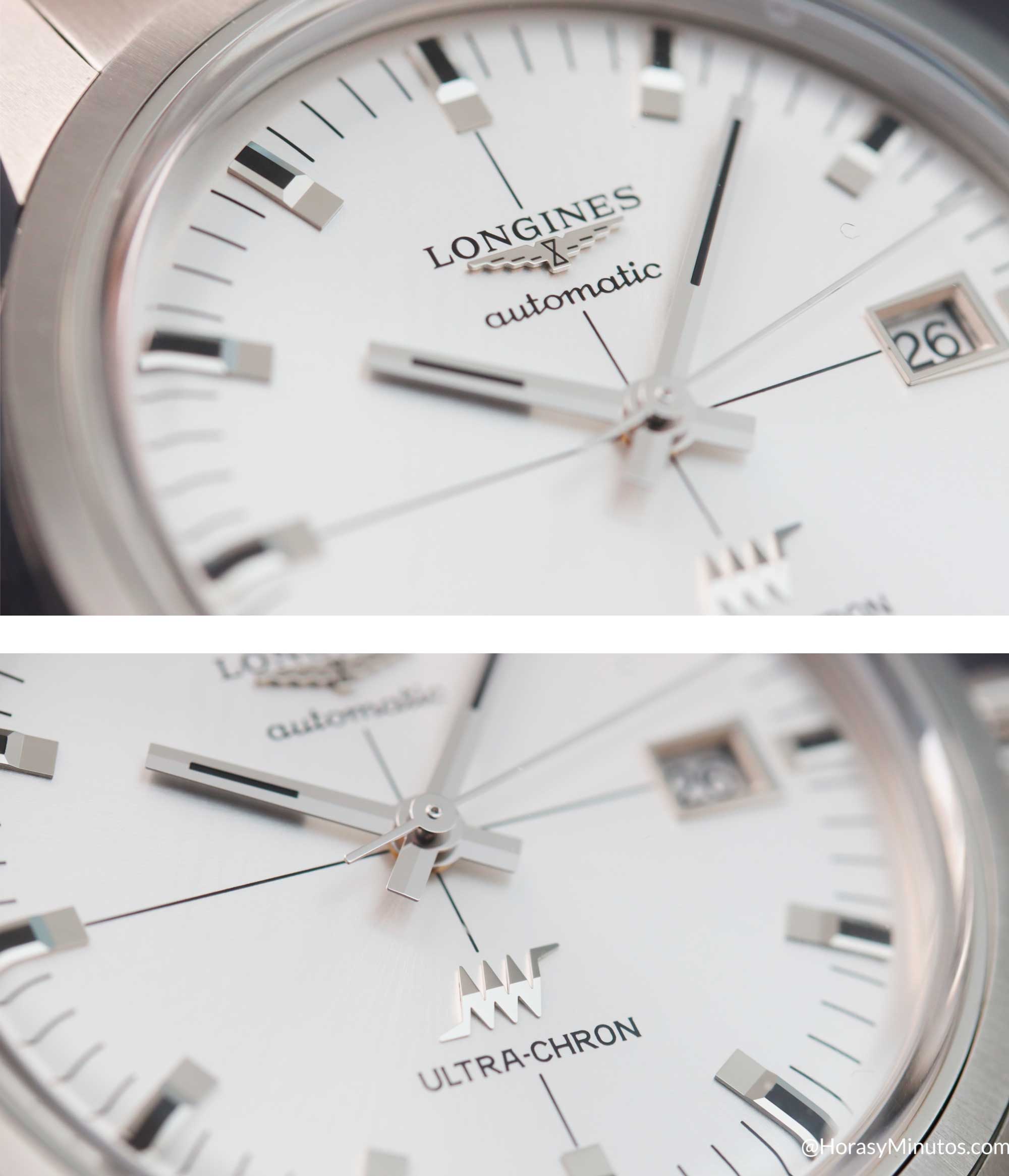Detalles de la esfera del Longines Ultra-Chron Classic