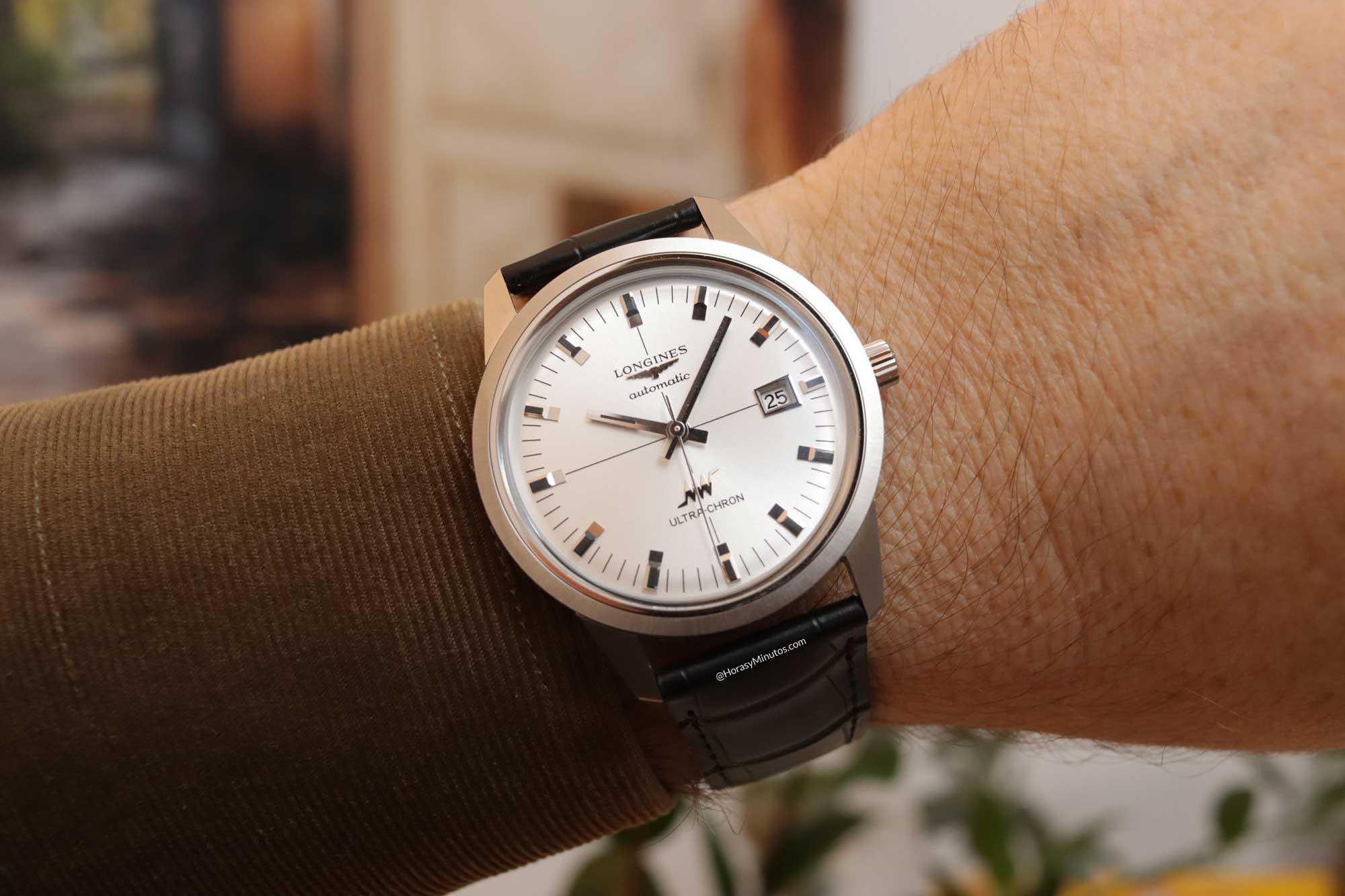 Longines Ultra-Chron Classic 40 mm y correa de cocodrilo