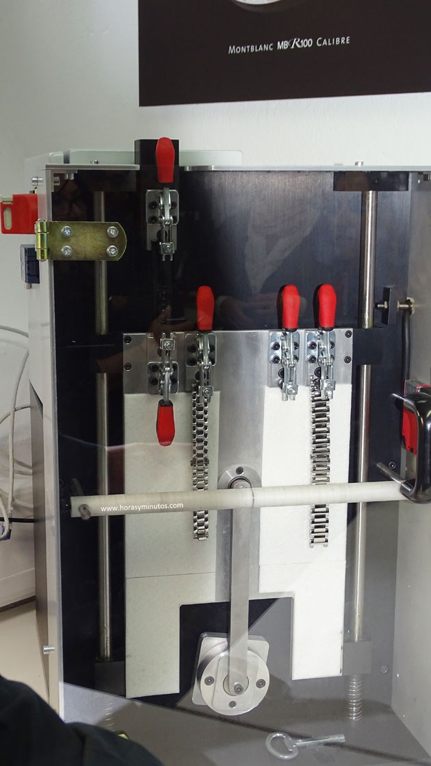 Manufactura Montblanc máquinas de prueba de brazaletes