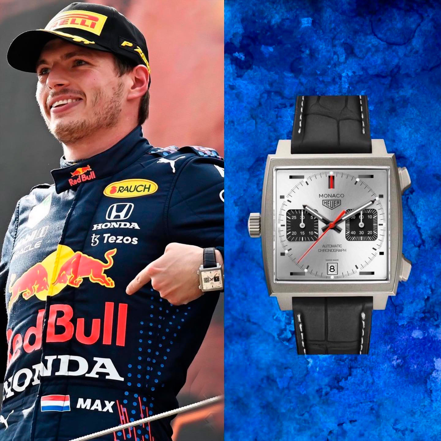 Max Verstappen y su TAG Heuer Monaco Titan
