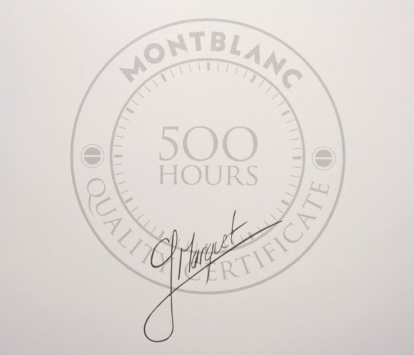 Montblanc - Certificado Test 500 horas