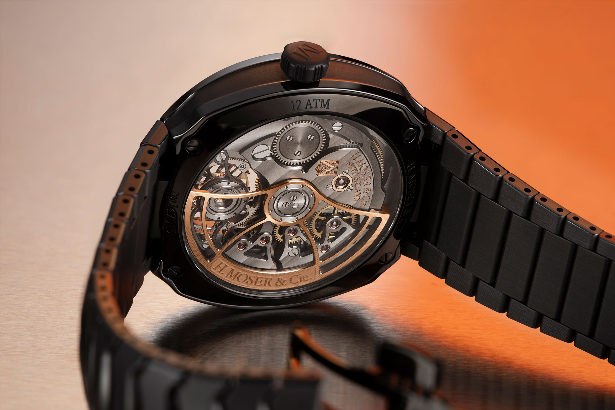 Calibre HMC 805 del Moser Streamliner Tourbillon Concept Ceramic