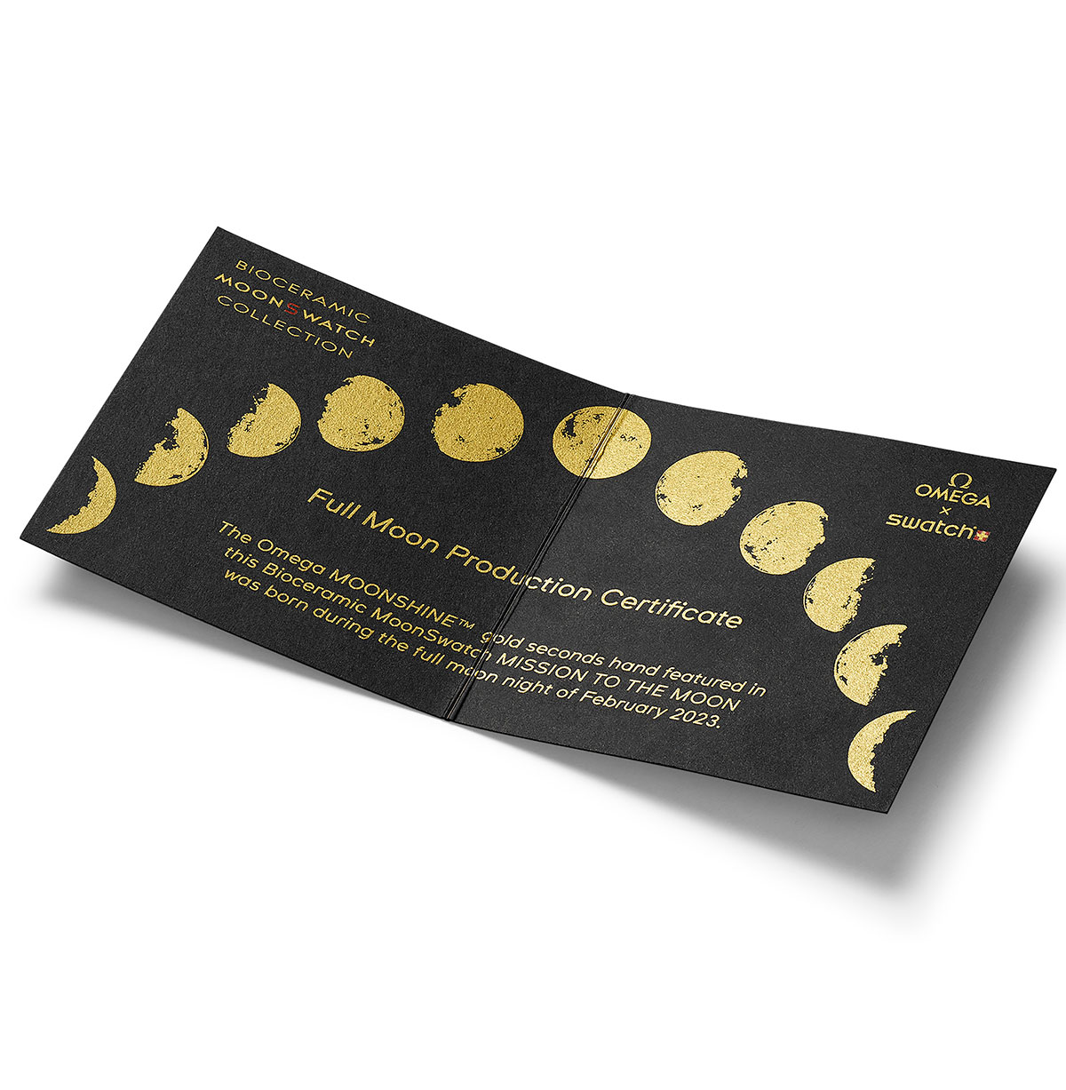 carta de garantía del Omega × Swatch MoonSwatch Mission To Moonshine Gold