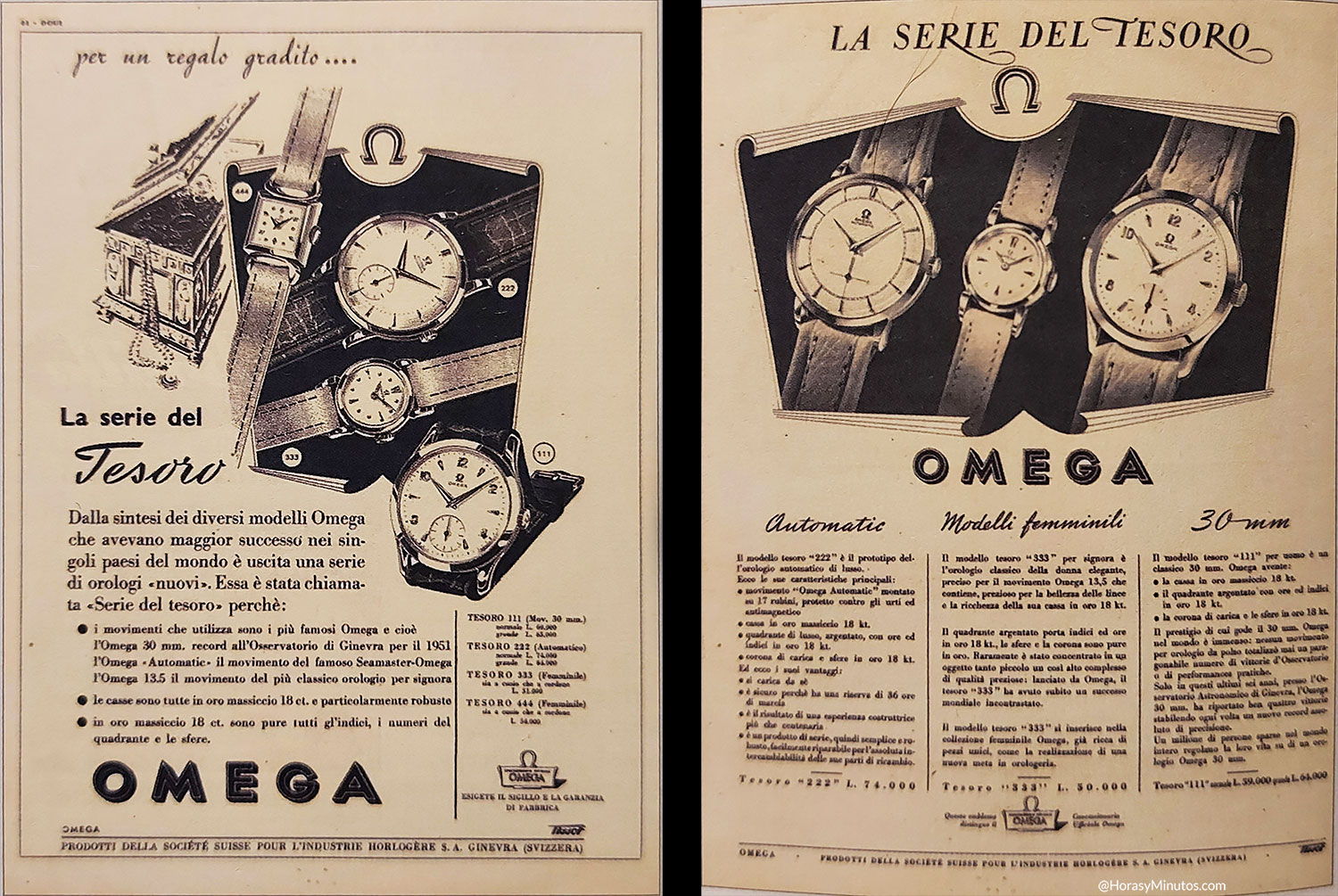 Omega Tresor anuncio 1952